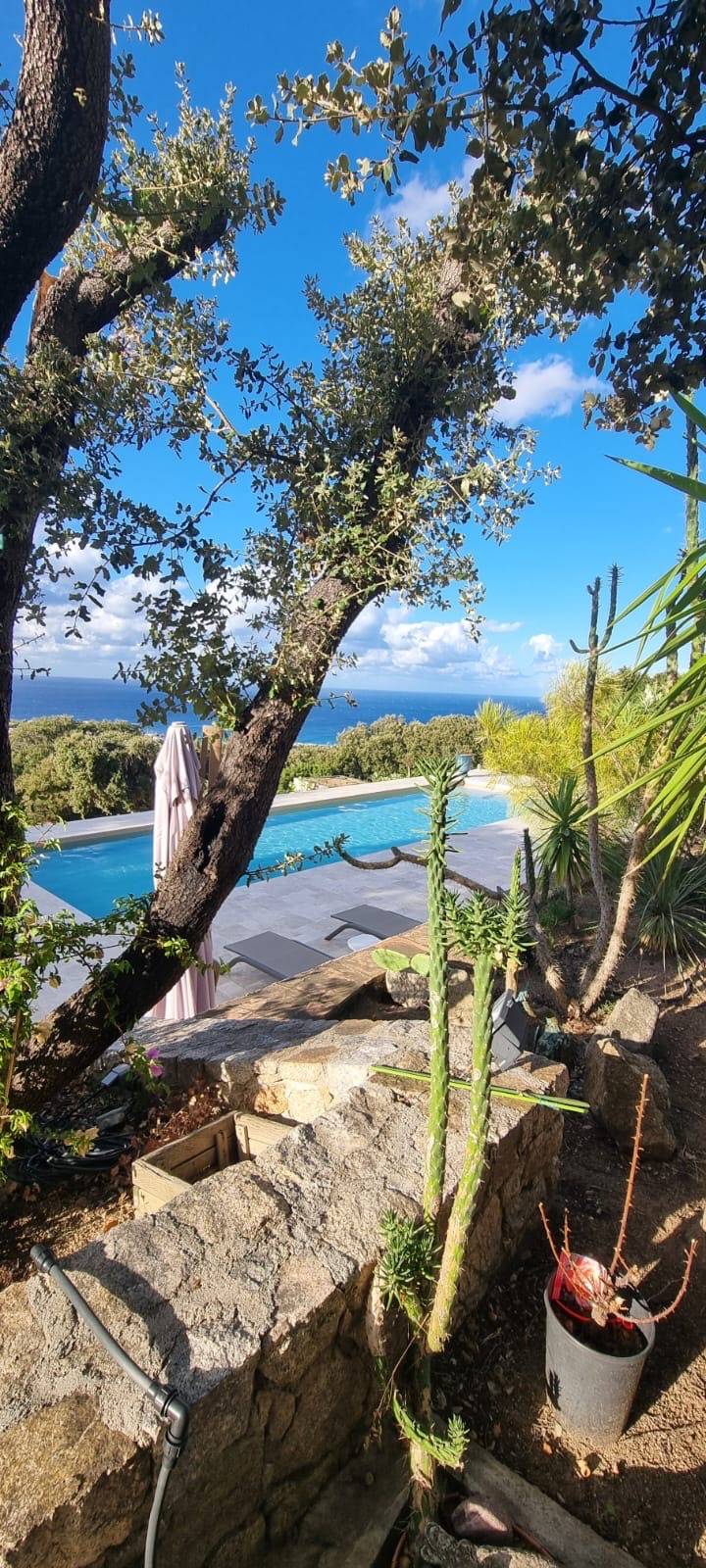 Loue villa 270m² dans un parc de 2ha, vue mer 180°, piscine 16m - 7 couchages - Lumio (Corse)