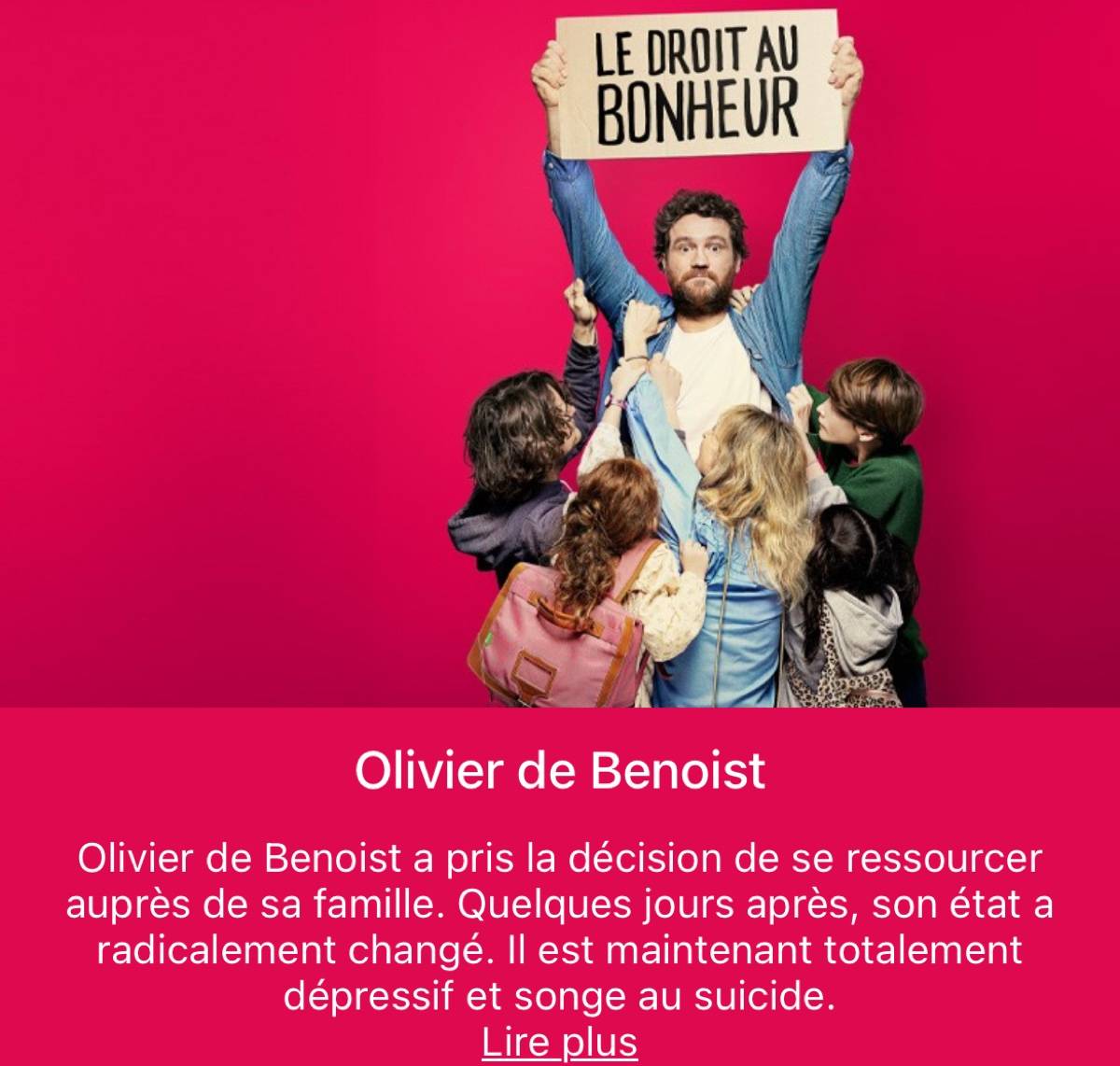 Vends billets pour le spectacle d’Olivier de Benoist à Nantes le 14 juin