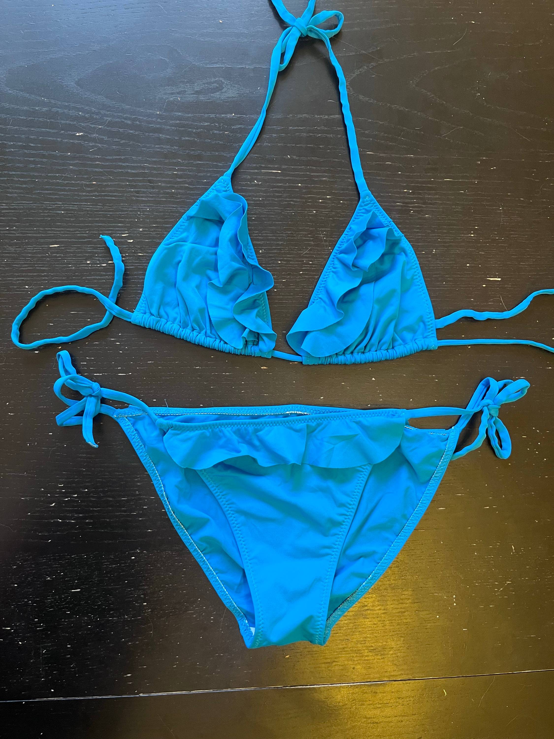 Maillot de bain 2 pièces bleu Etam