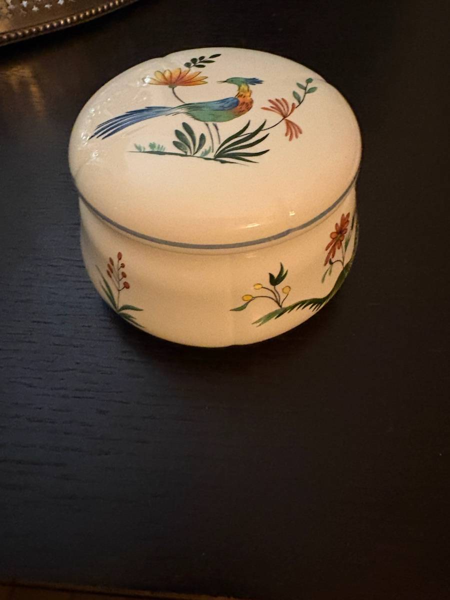 Vends bonbonnière Gien « Oiseaux de Paradis »