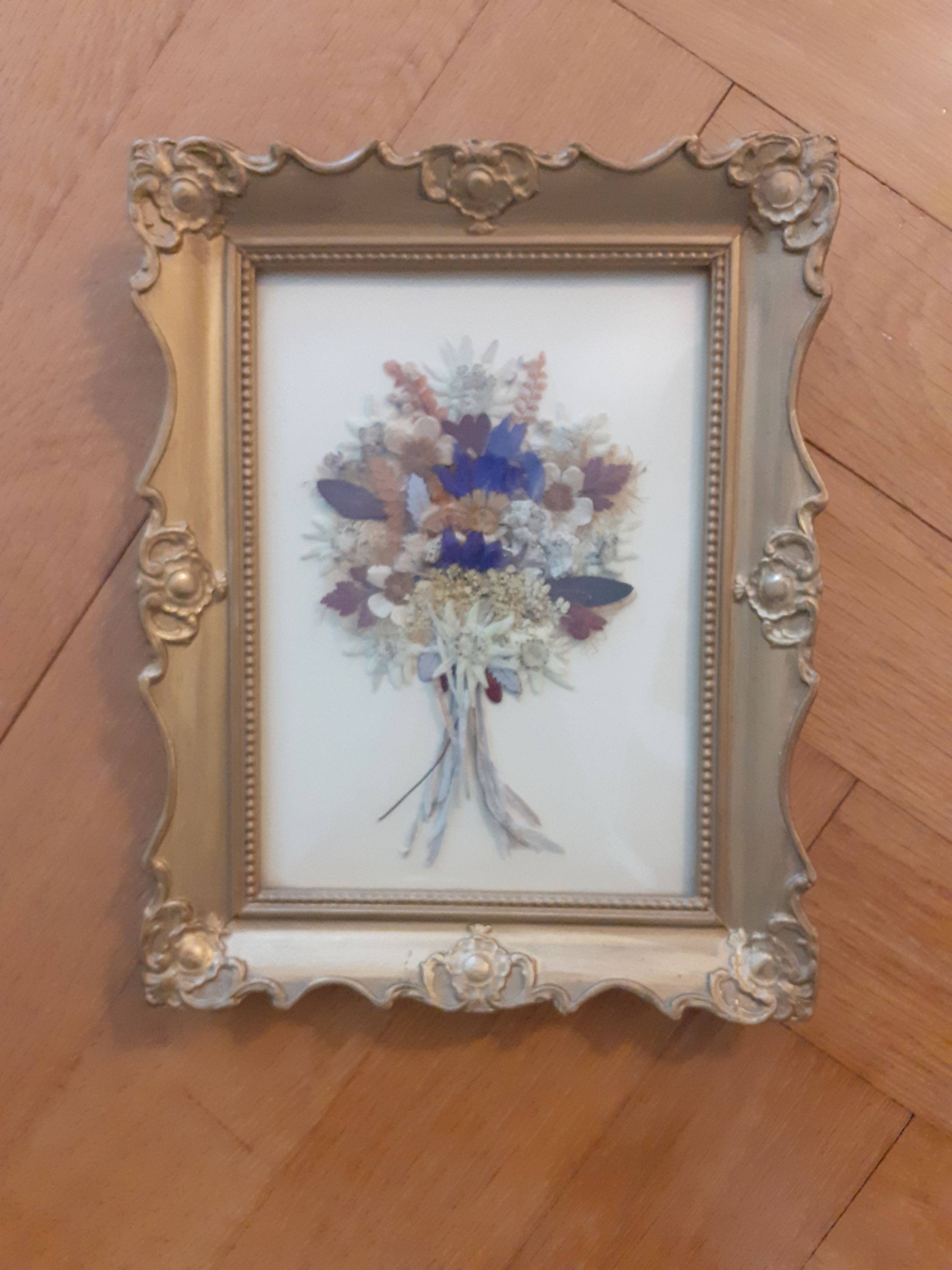 Vends tableau fleurs séchées avec 8 edelweiss
