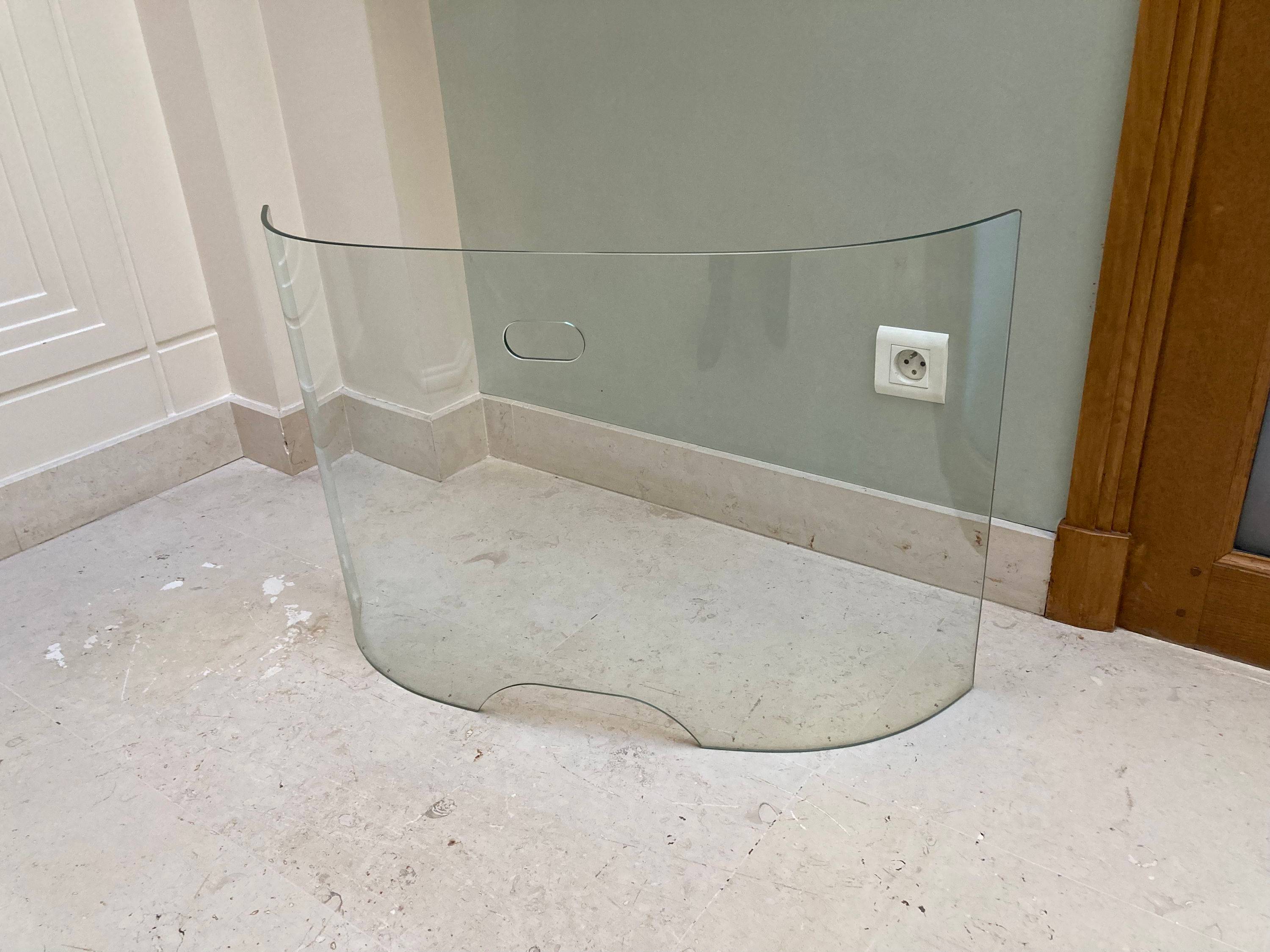 Vends pare-feu de cheminée en verre
