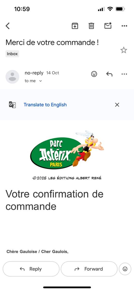 Propose deux billets pour la nocturne au Parc Astérix le 10 novembre