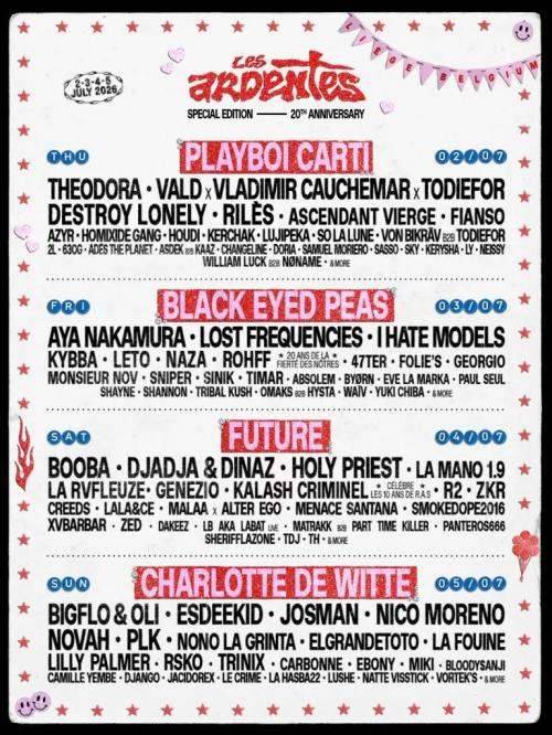 Propose 3 pass pour 4 jours - Les Ardentes le 2 juillet