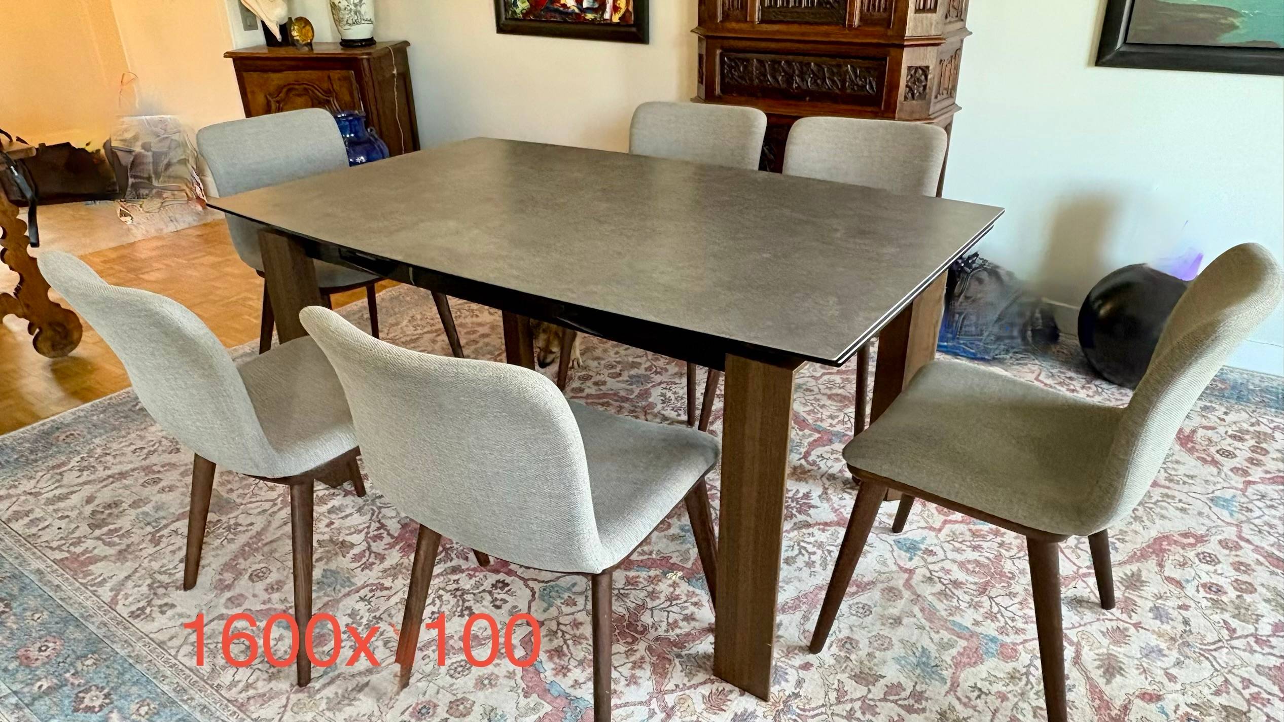 Vends table de repas Calligaris extensible en céramique – excellent état