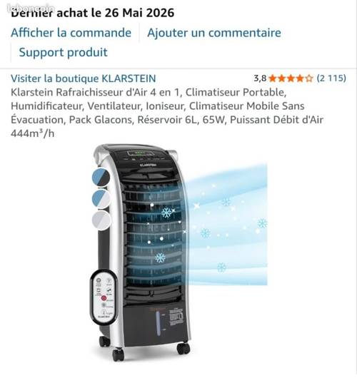Vends rafraîchisseur d'air