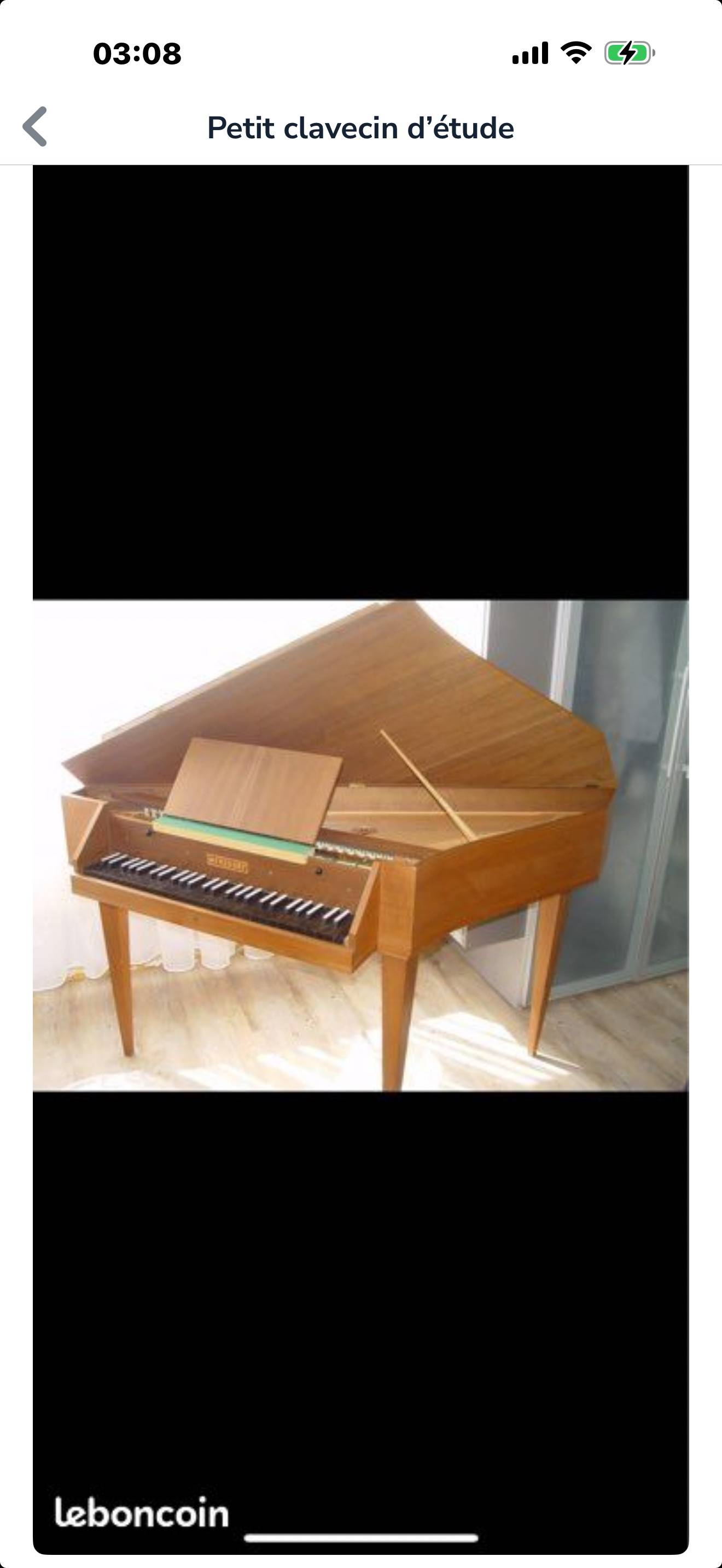 Vends clavecin d’étude