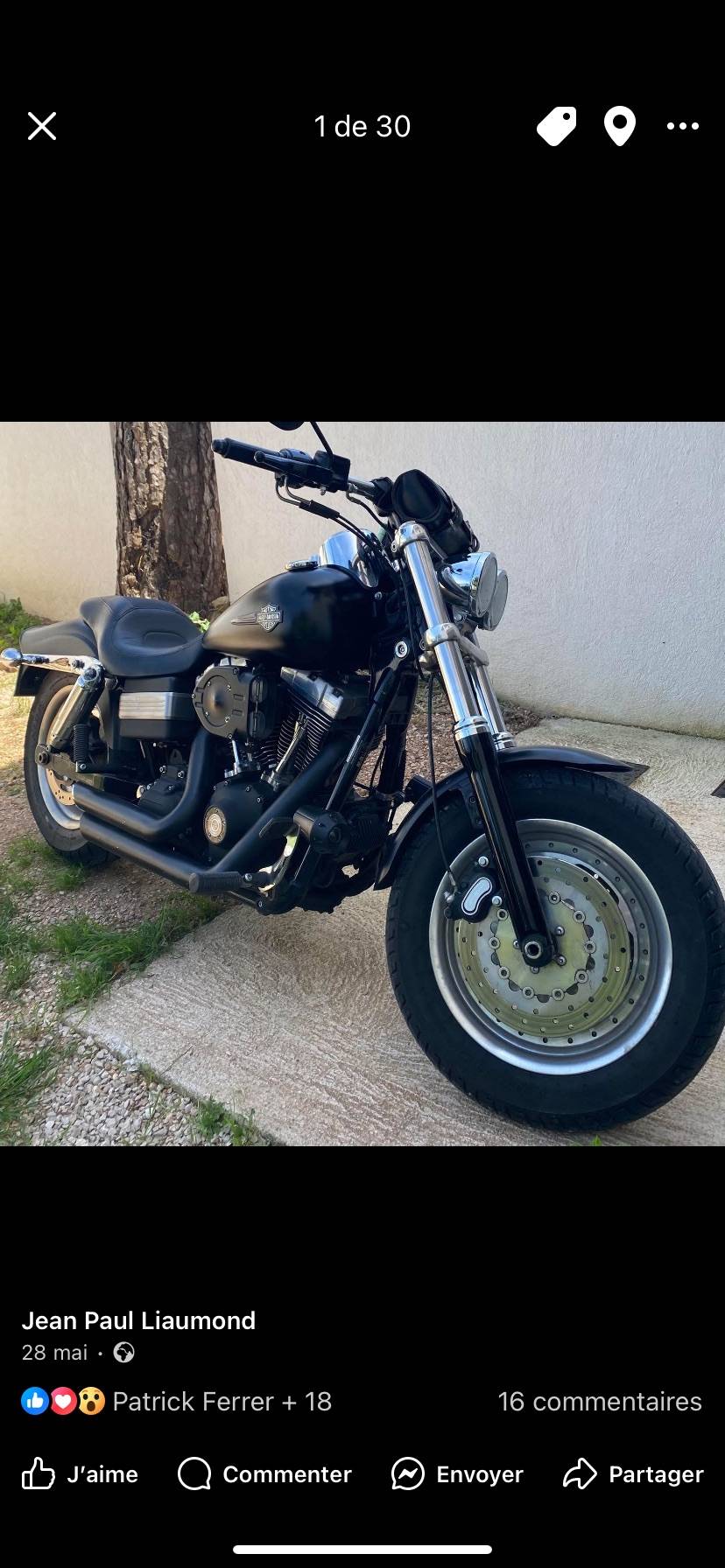 Vends moto Harley Davidson Fat Bob, 2009, 55000km
