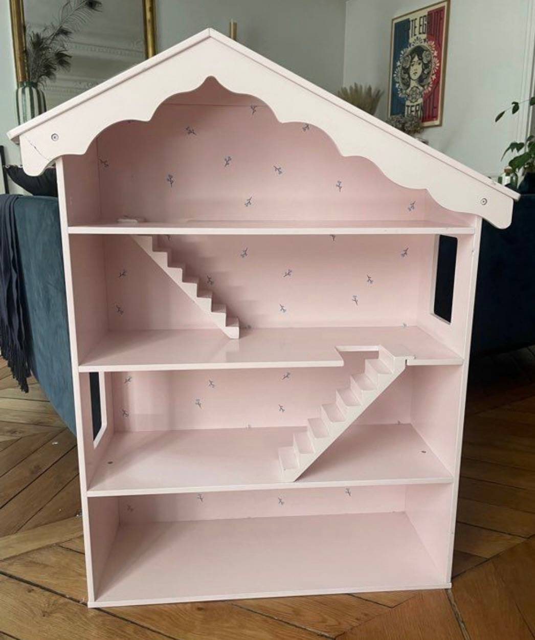 Vends grande maison de poupée en bois rose Petite Amélie