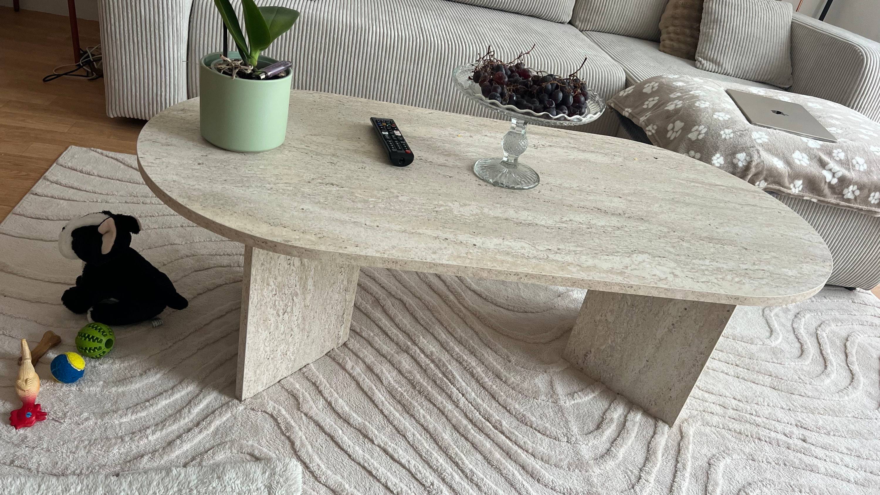 Vends table basse moderne travertin