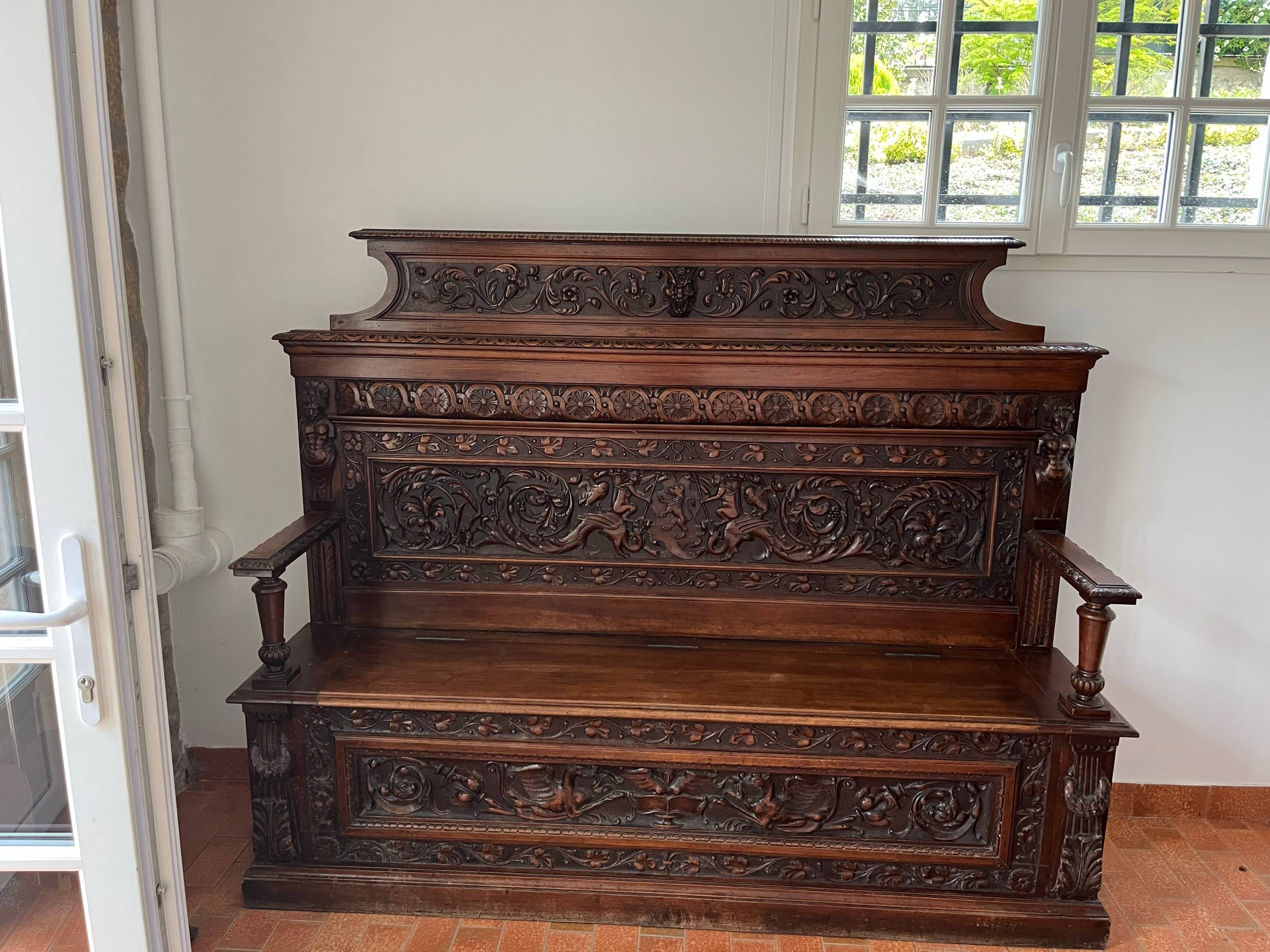 Vends coffre banc du XIXème siècle