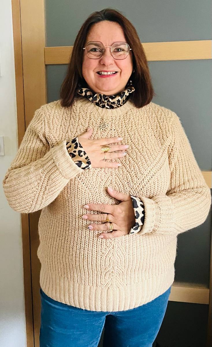 Tunic Dentelle Rose Fuchsia Chantal B - Oversize, Col V, Manches Longues, Taille Unique, Neuve