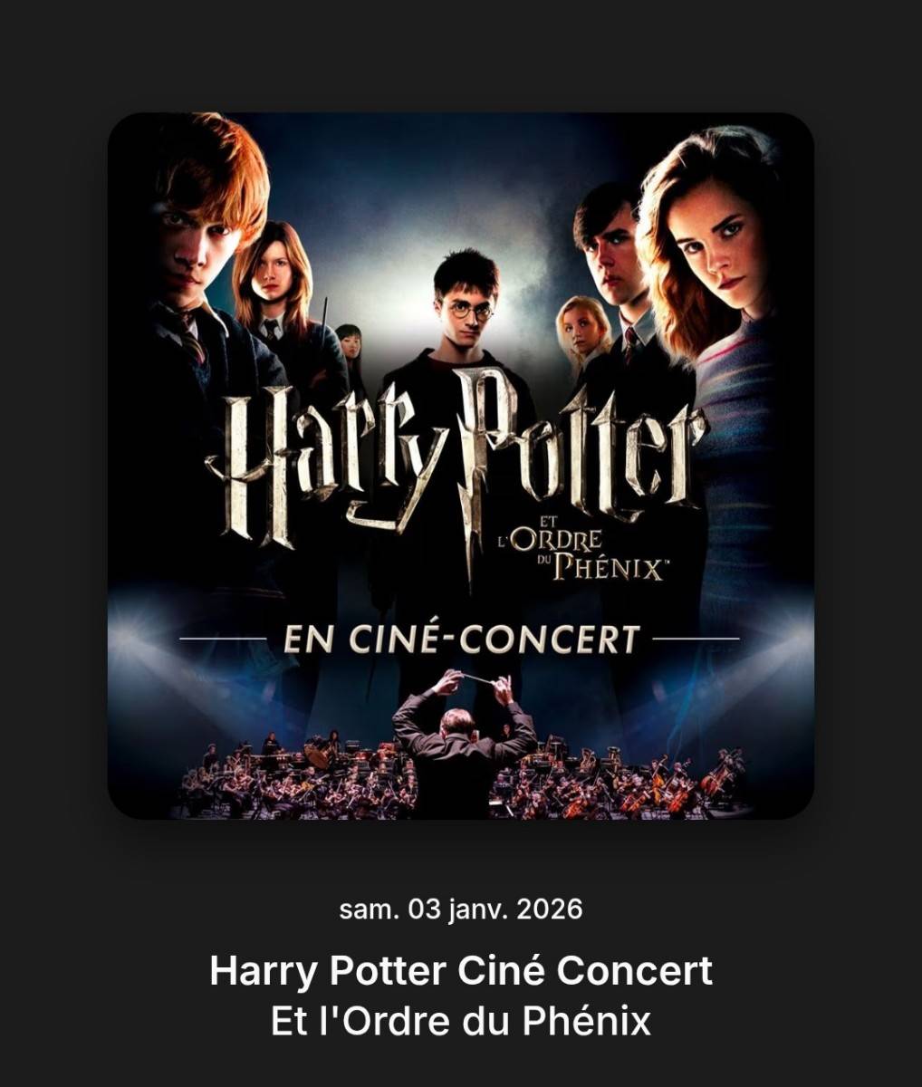 Propose 4 places pour le concert de Harry Potter à Bordeaux le 1er mars