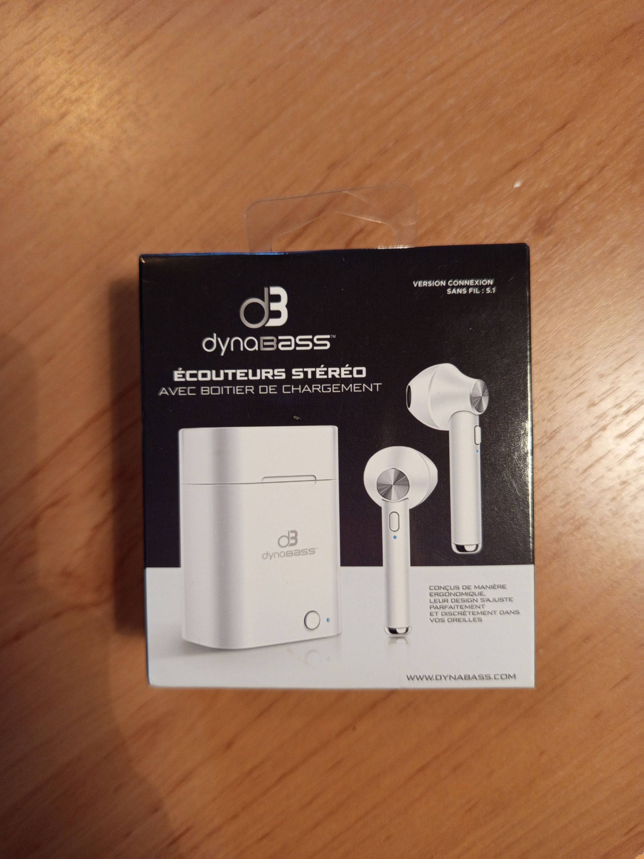 Ecouteurs sans fil bluetooth Dynabass avec boitier chargement - Neuf sous scellé