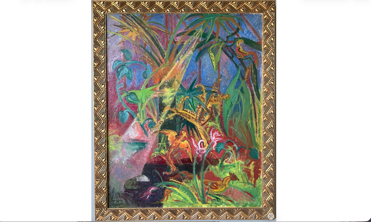 Vends tableau de Jacques Lestrille (1904-1985)  : Le jardin exotique