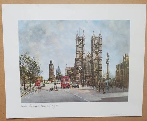 2 lithographie H. Moss Londres tower bridge Big ben