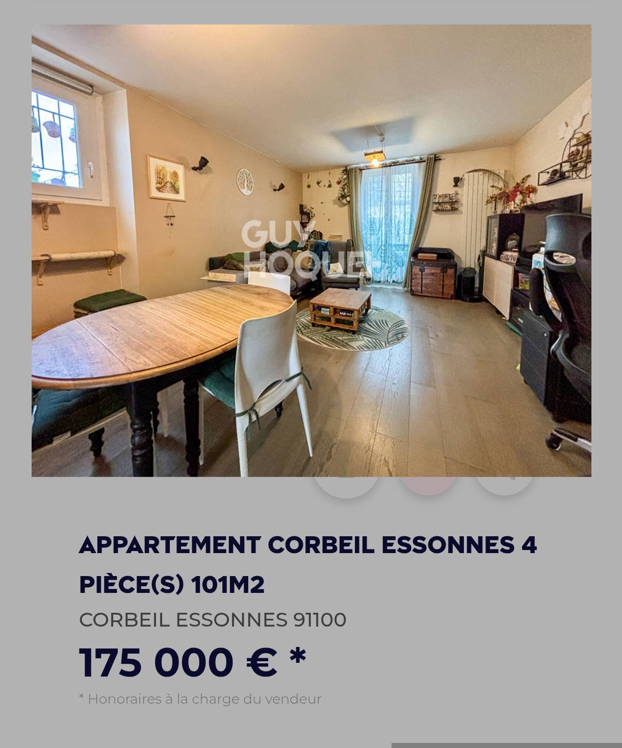 Vends appartement - 100m²
