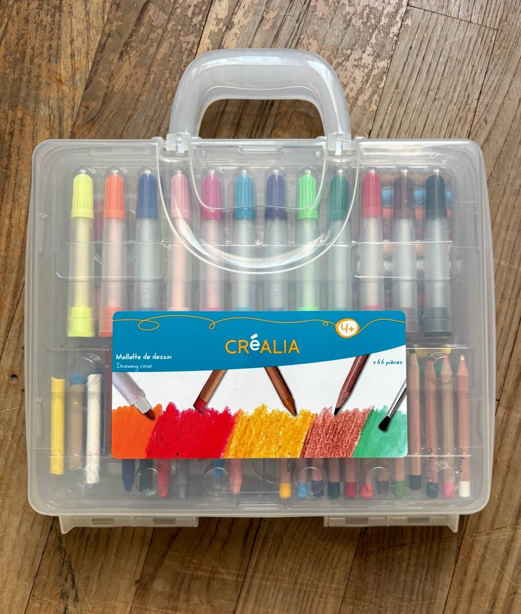 Mallette de dessin et coloriage 66 pièces - Créalia