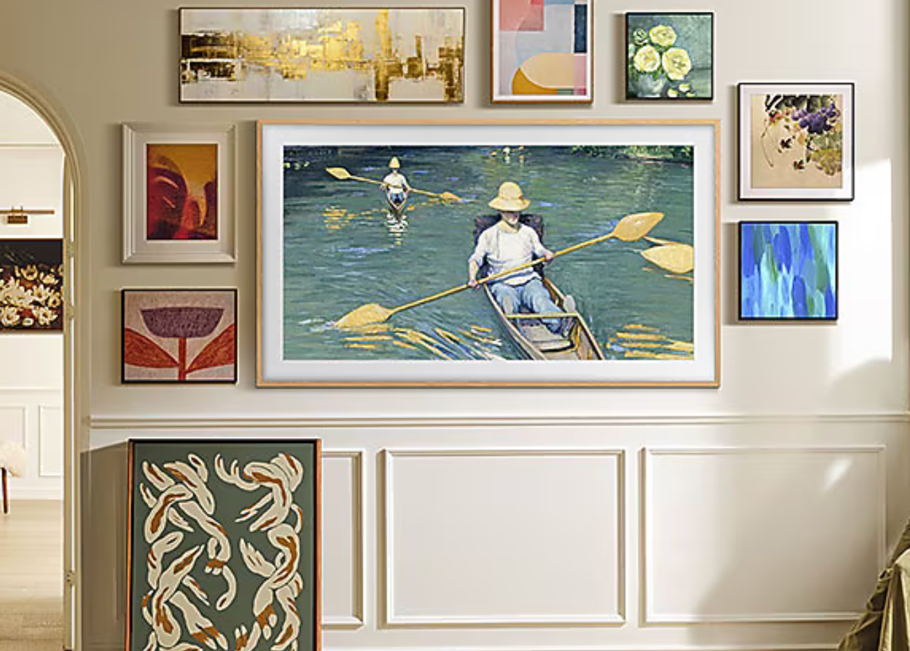 Vends TV QLED Samsung The Frame 43LS03FA 2017 43 pouces 108 cm, cadre teck, excellent état fonctionnement