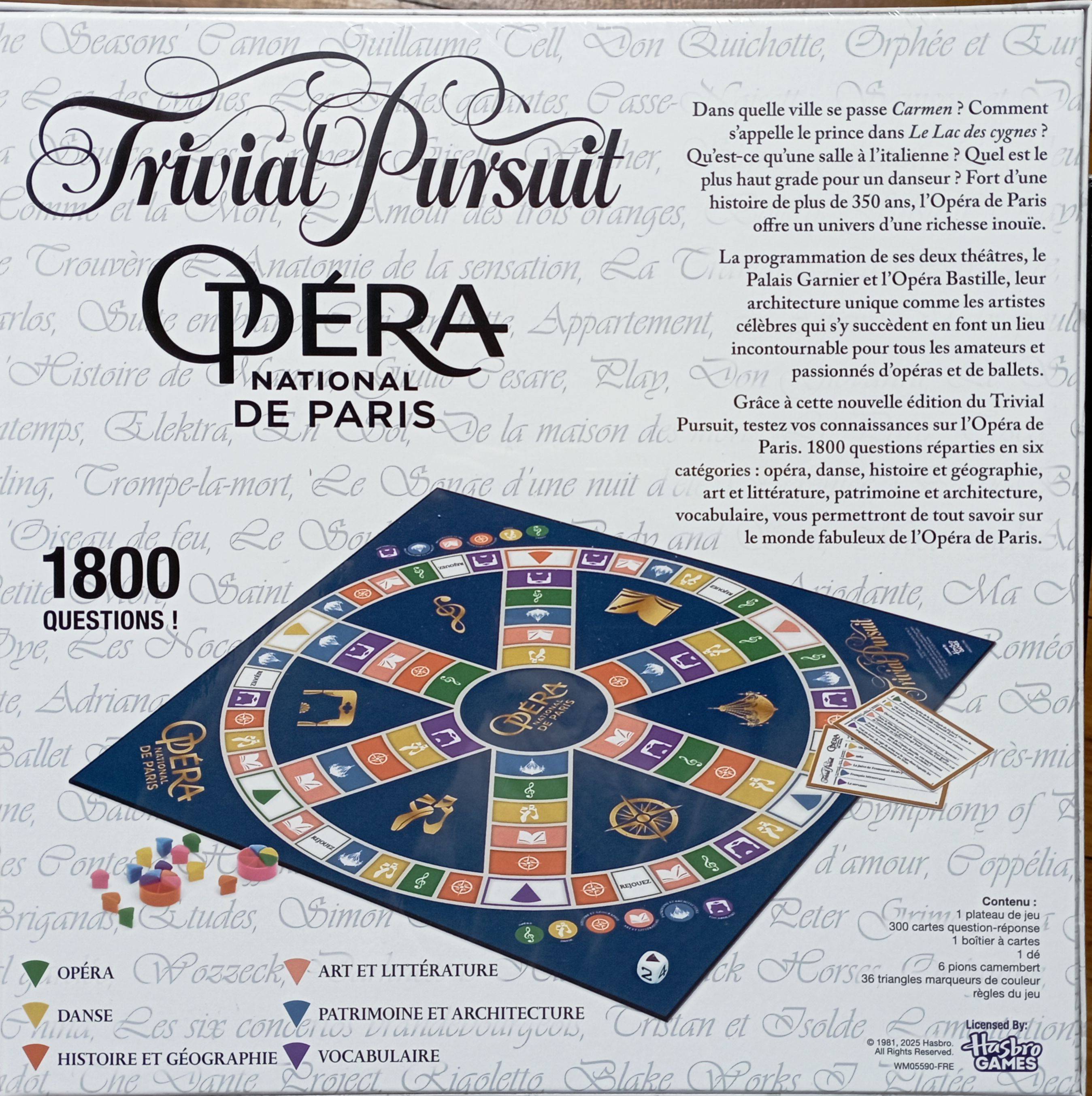 Vends Trivial Pursuit Opéra de Paris