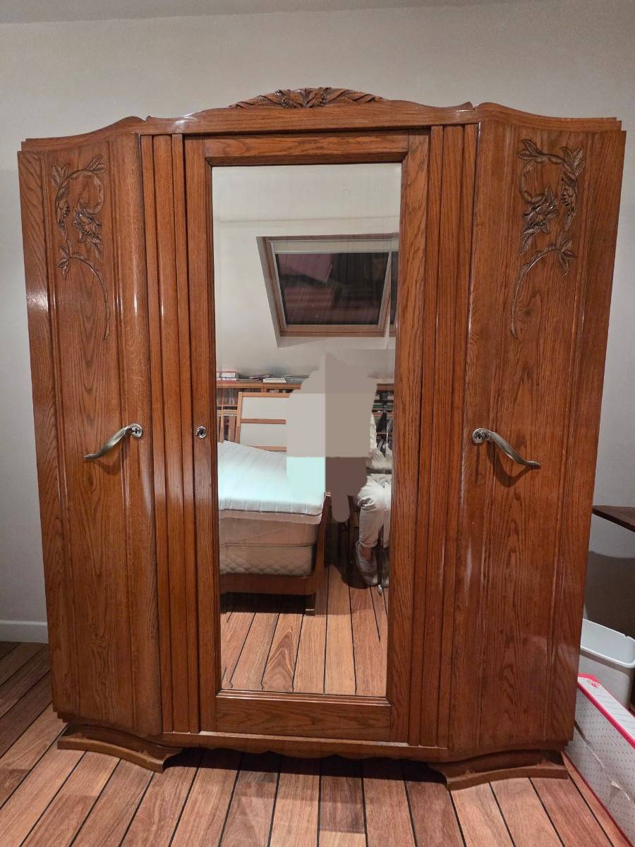 Armoire Ancienne 3 Portes Avec Miroir