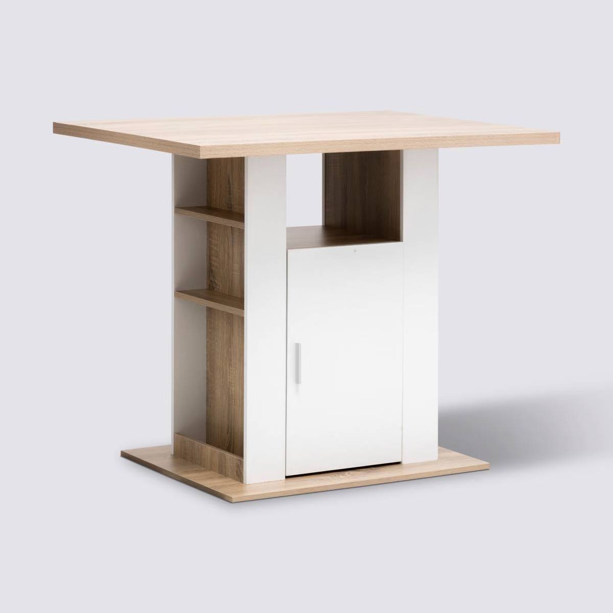 Vends îlot de cuisine effet bois naturel/blanc