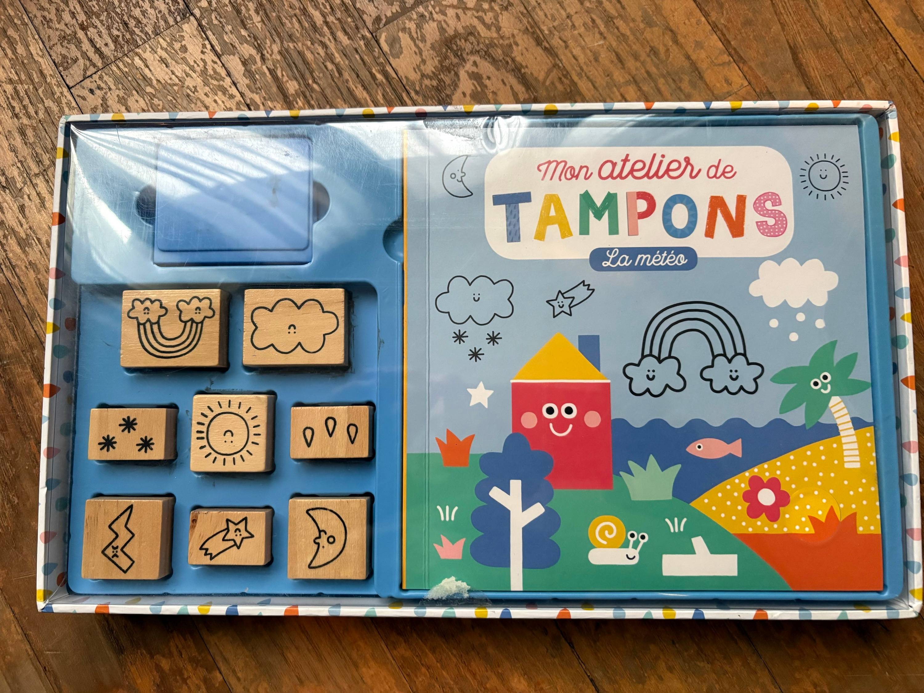 Vends mon atelier d’artiste, ma petite météo en tampons Auzou