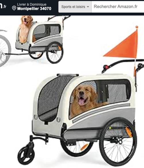 Vends remorque neuve pour vélo et balades à pied pour grand chien