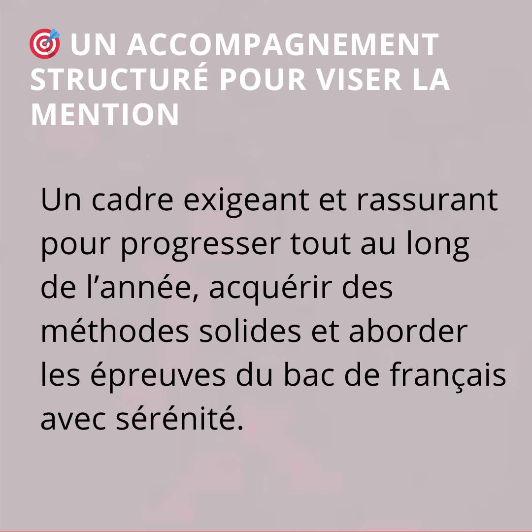 Propose préparation au Bac de français – Programme premium (objectif mention) à Courbevoie