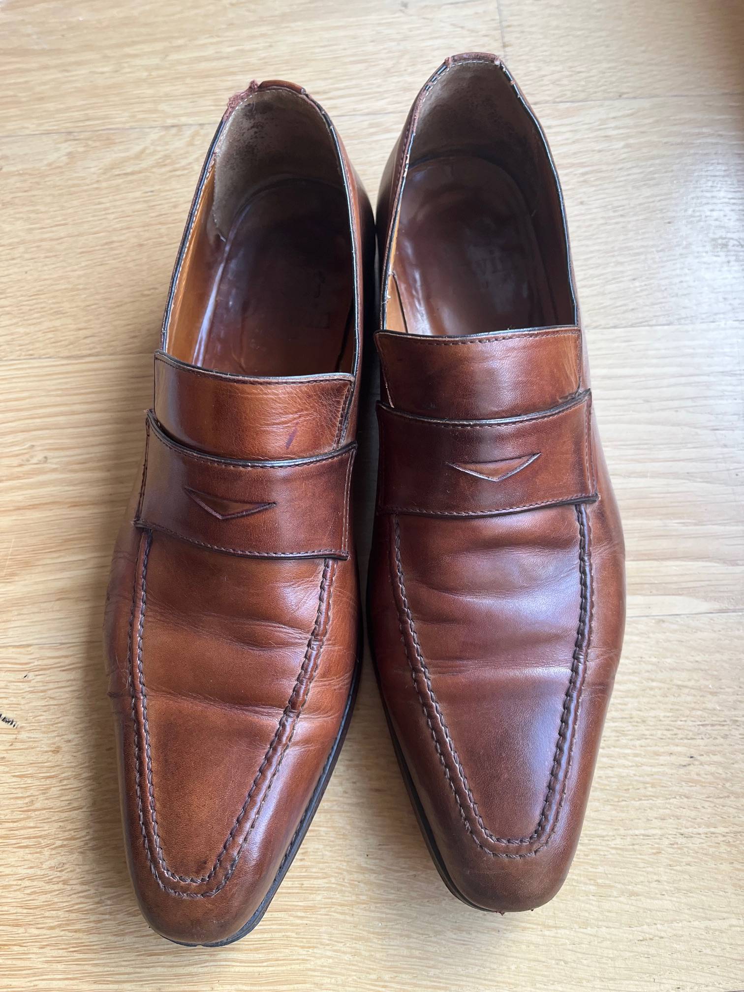 Vends mocassins en cuir marron Darwin - Pointure 44
