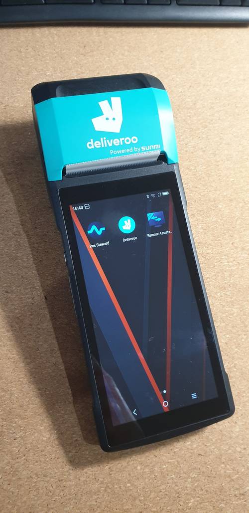 Vends terminal Sunmi V2 wireless POS system. Deliveroo
