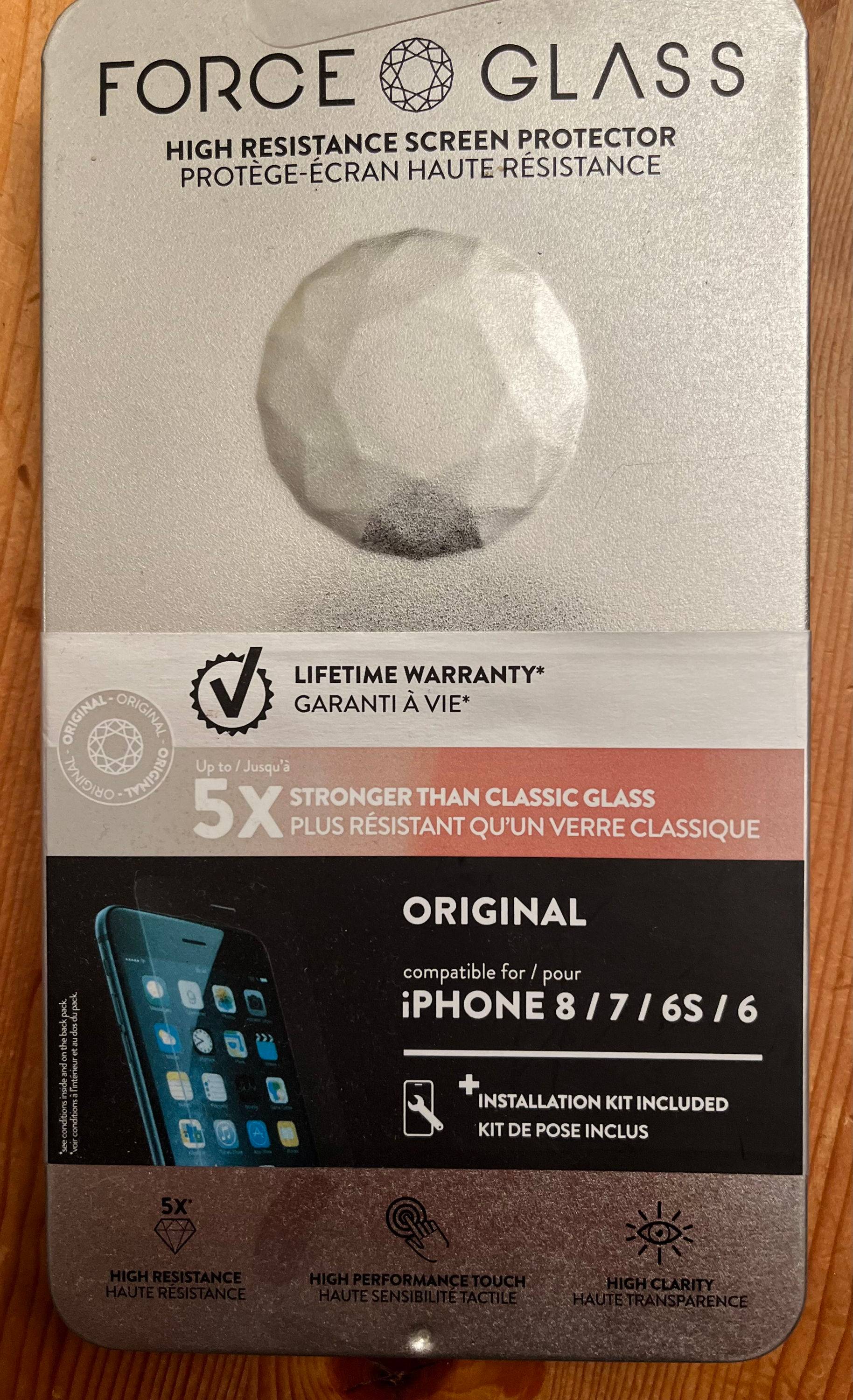 Vends Protège Ecran pour Iphone 8-7-6 et 6S- Neuf jamais utilisé emballage d’origine - Force glass