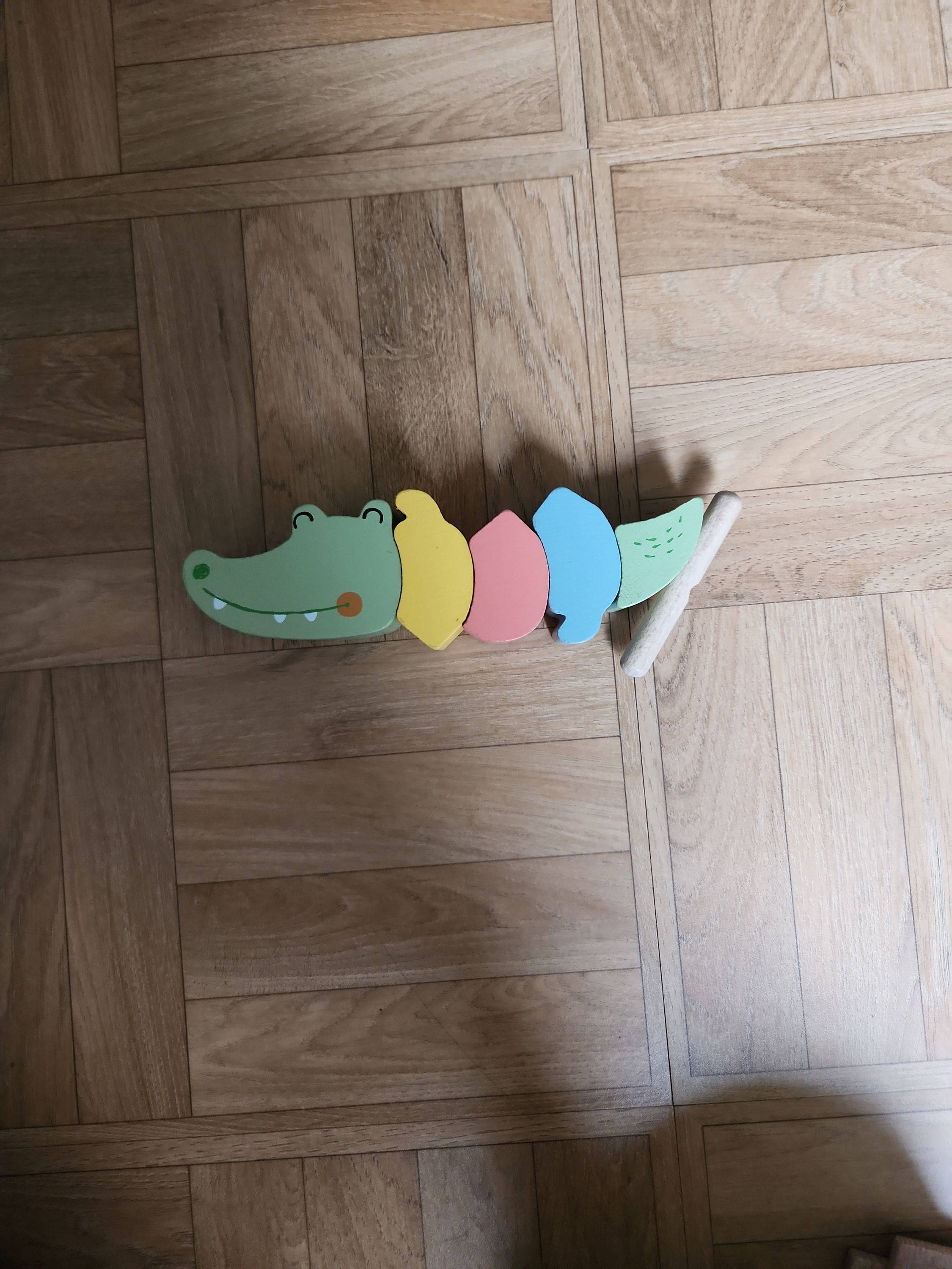 Jeu D'éveil Sensoriel Jouet à Tirer Crocodile Bois - Apprentissage