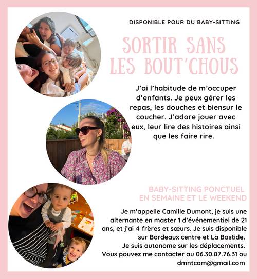 Propose babysitting à La Bastide / Bordeaux centre