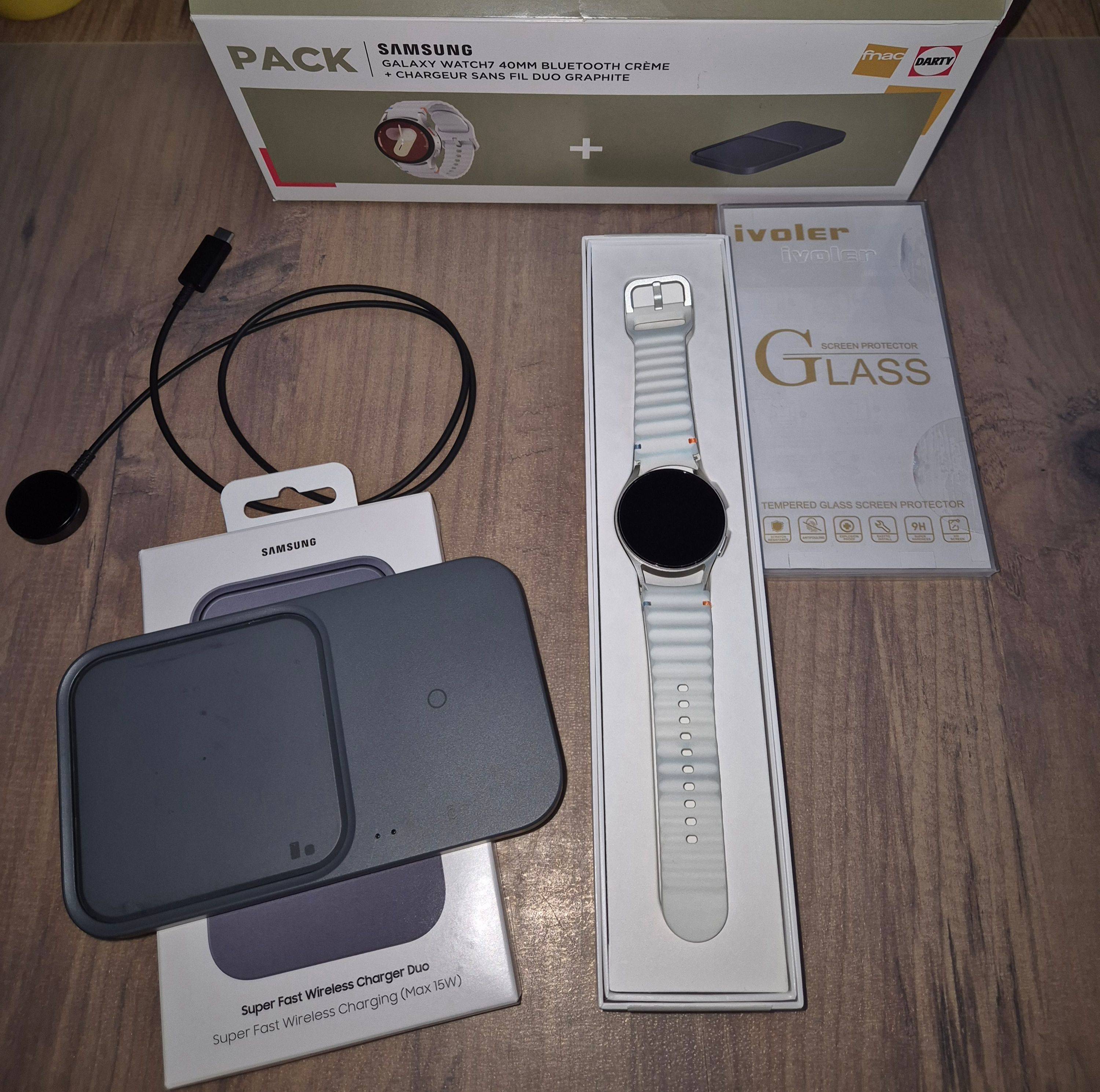 Vends Galaxy Watch 7 40mm + chargeur sans fil duo