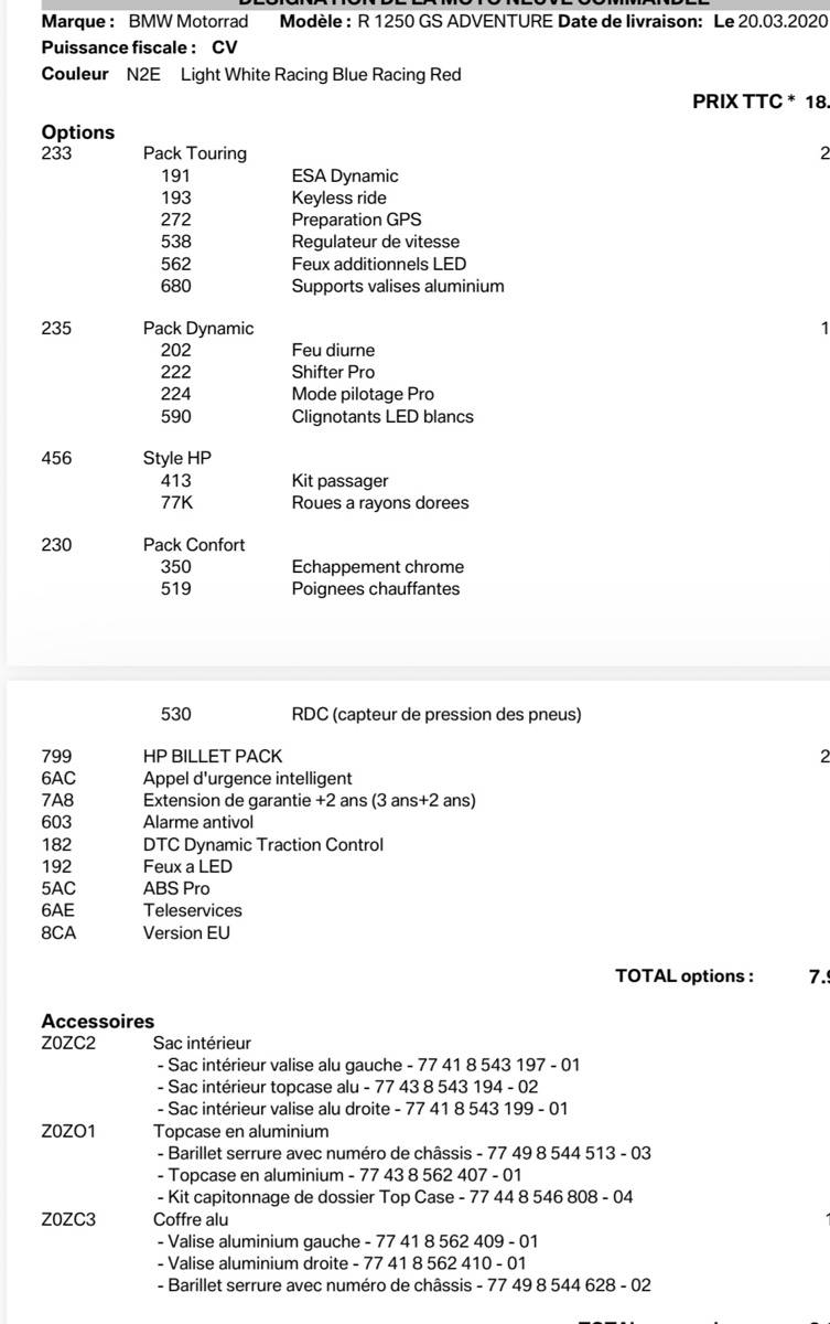 Vends BMW 1250GS Adventure, 2020, 32000km