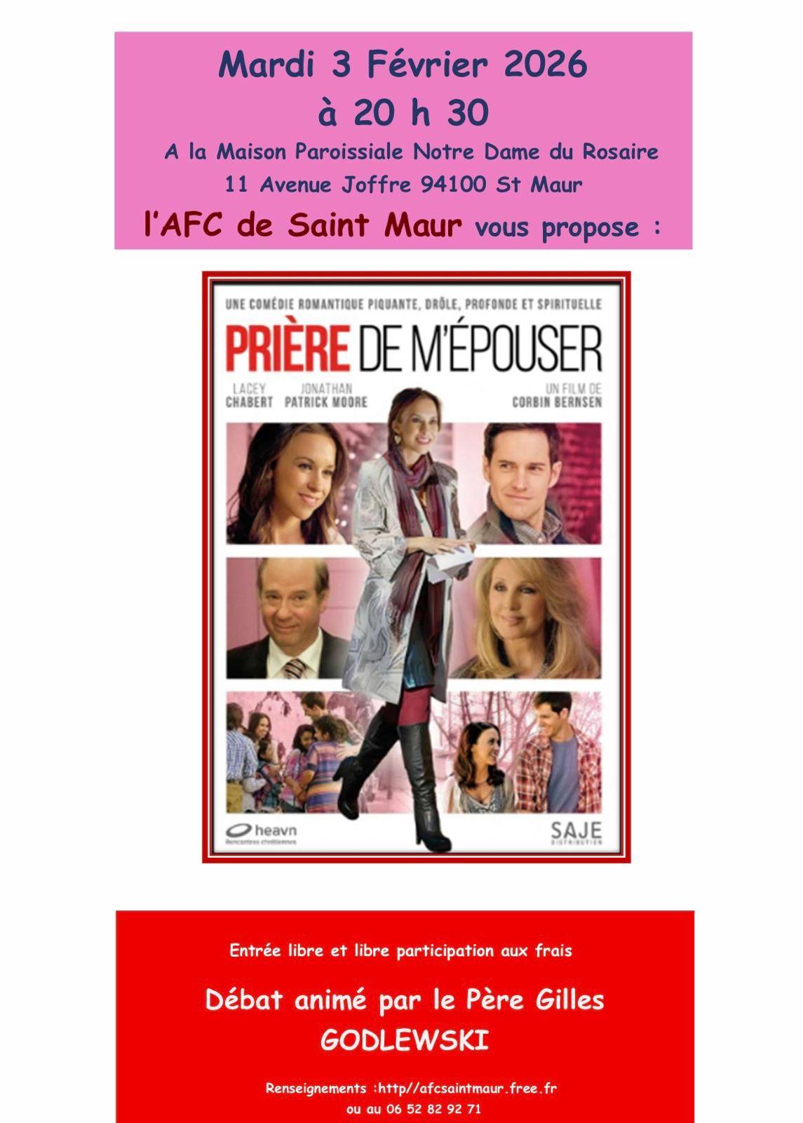 Donne projection du film "Prière de m’épouser"