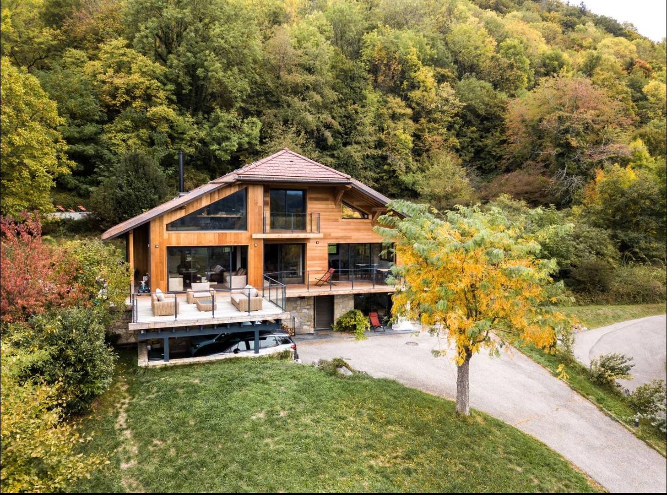 Loue villa avec piscine vue lac, montagnes et château - 8 couchages