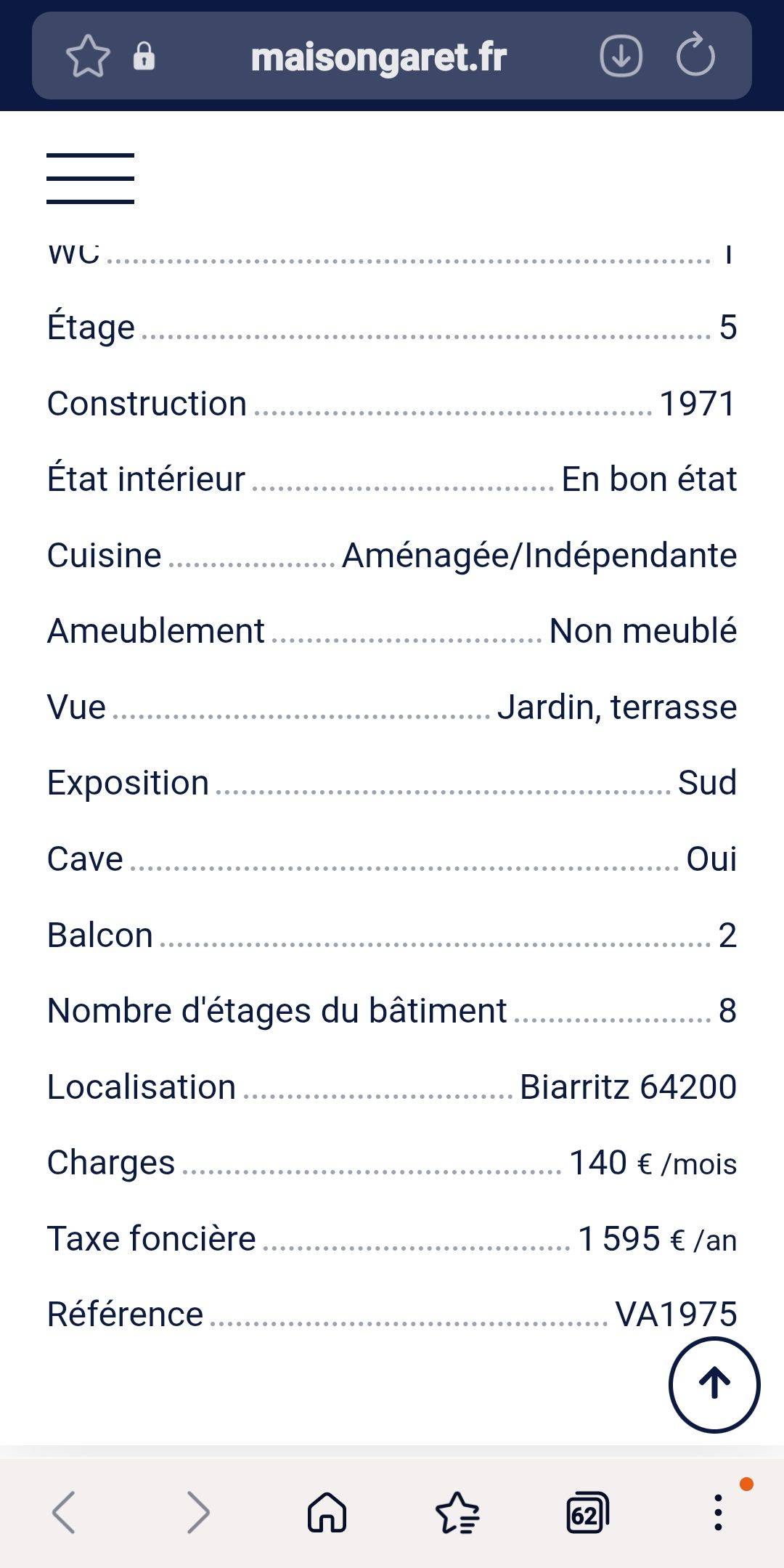 Une photo de l’annonce
