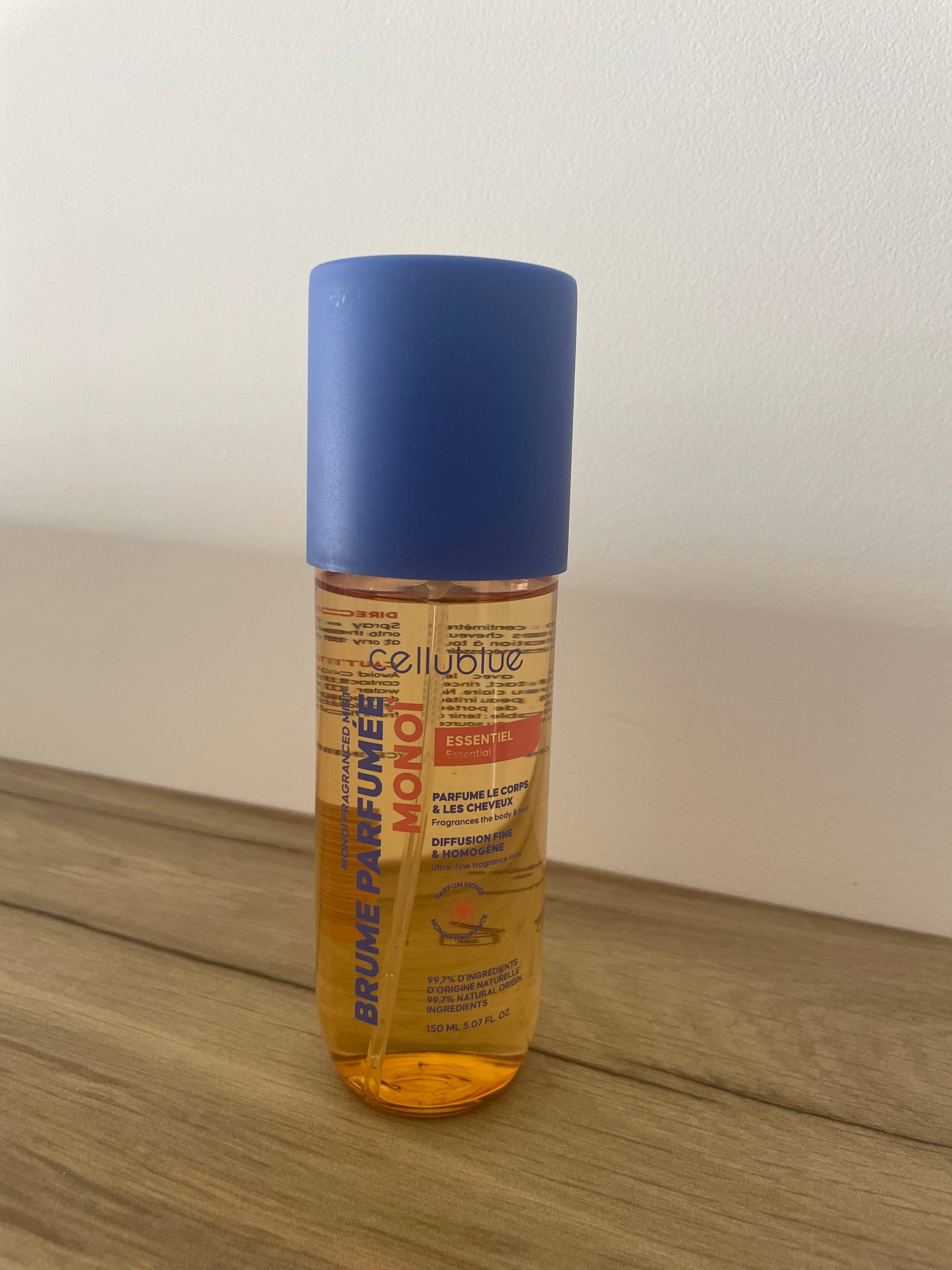Vends brume parfumée Monoï Cellublue – neuve, jamais ouverte