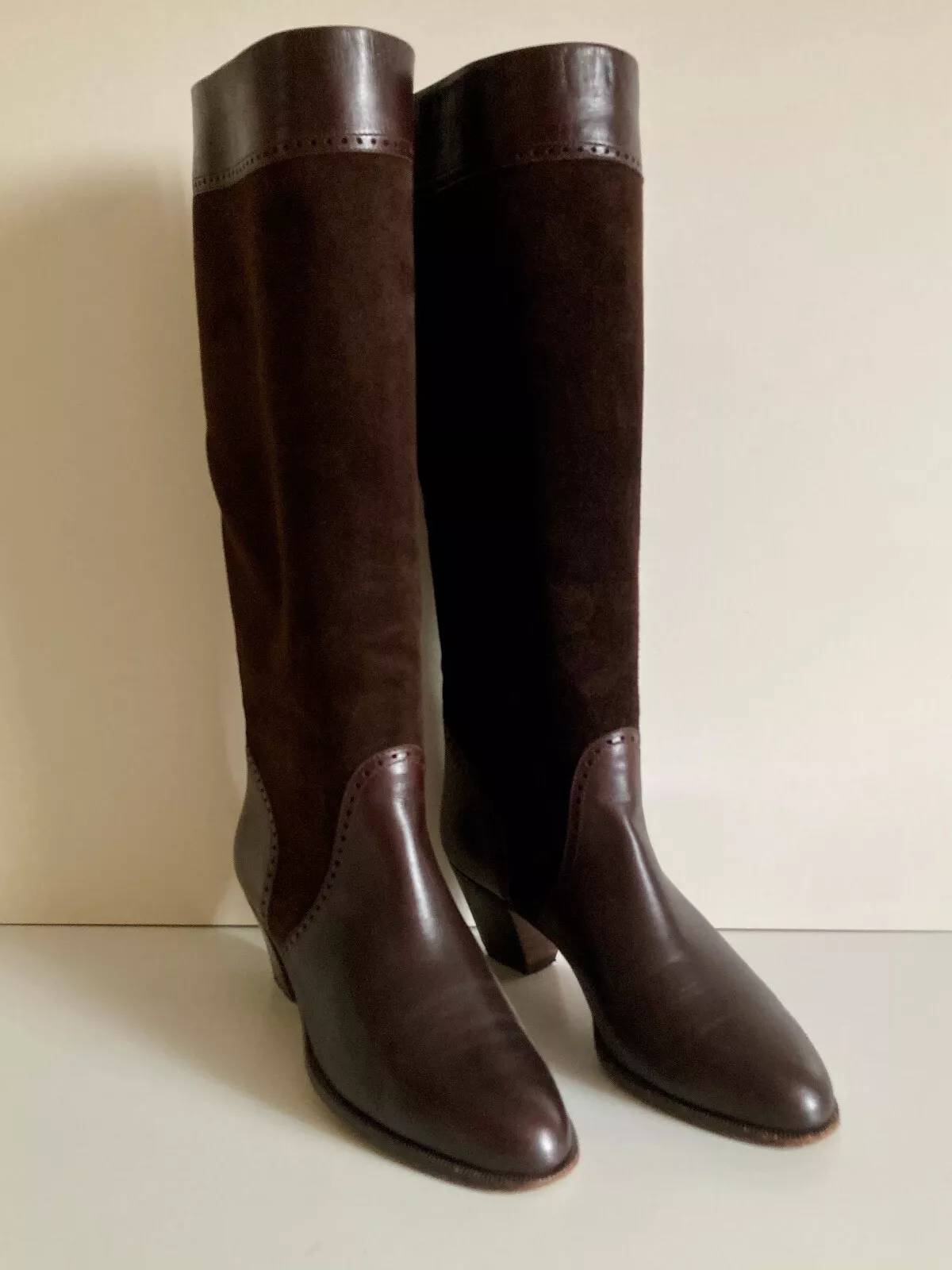 Vends bottes en cuir de veau box et cuir velours daim - Pointure 37
