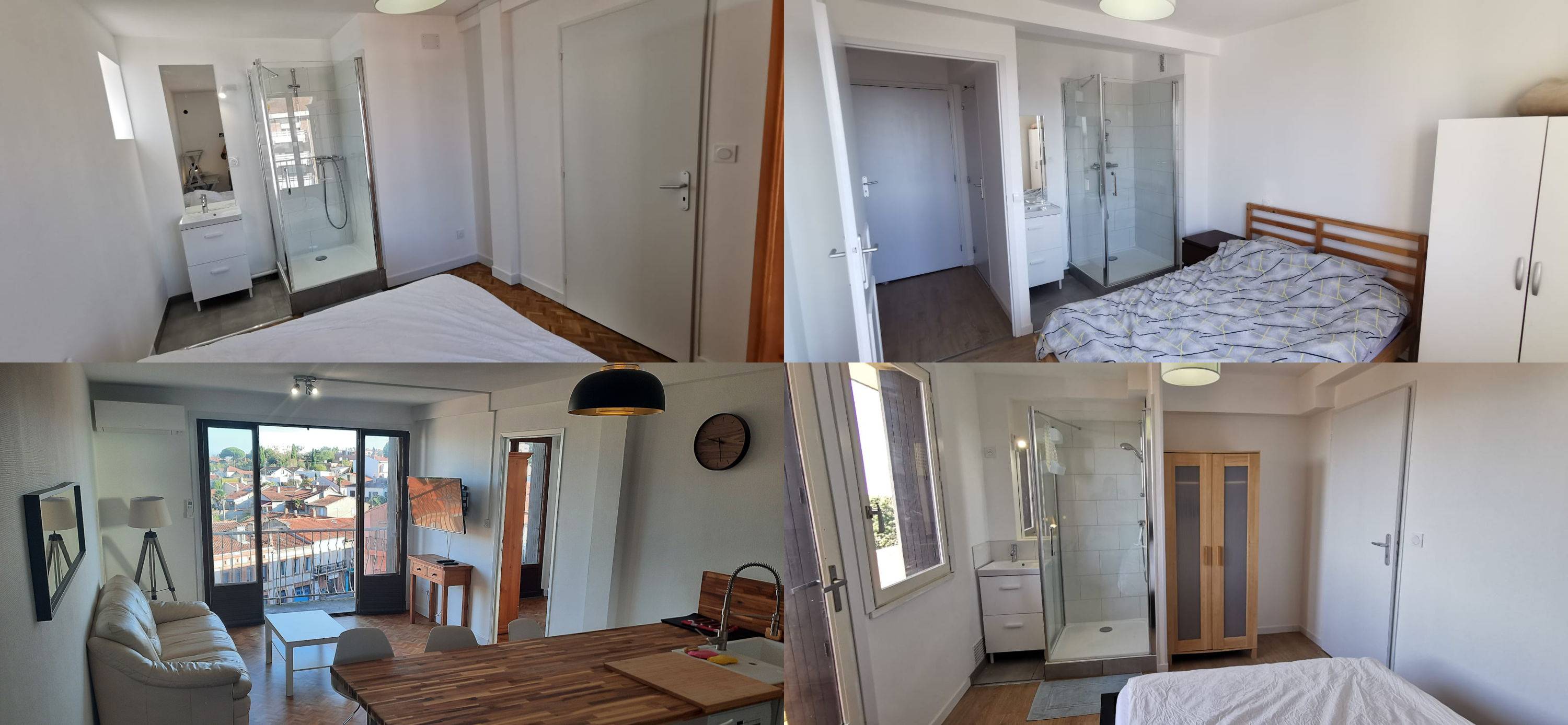 Loue appartement 65m² T4 pour colocation 3 chambres avec salles d’eau
