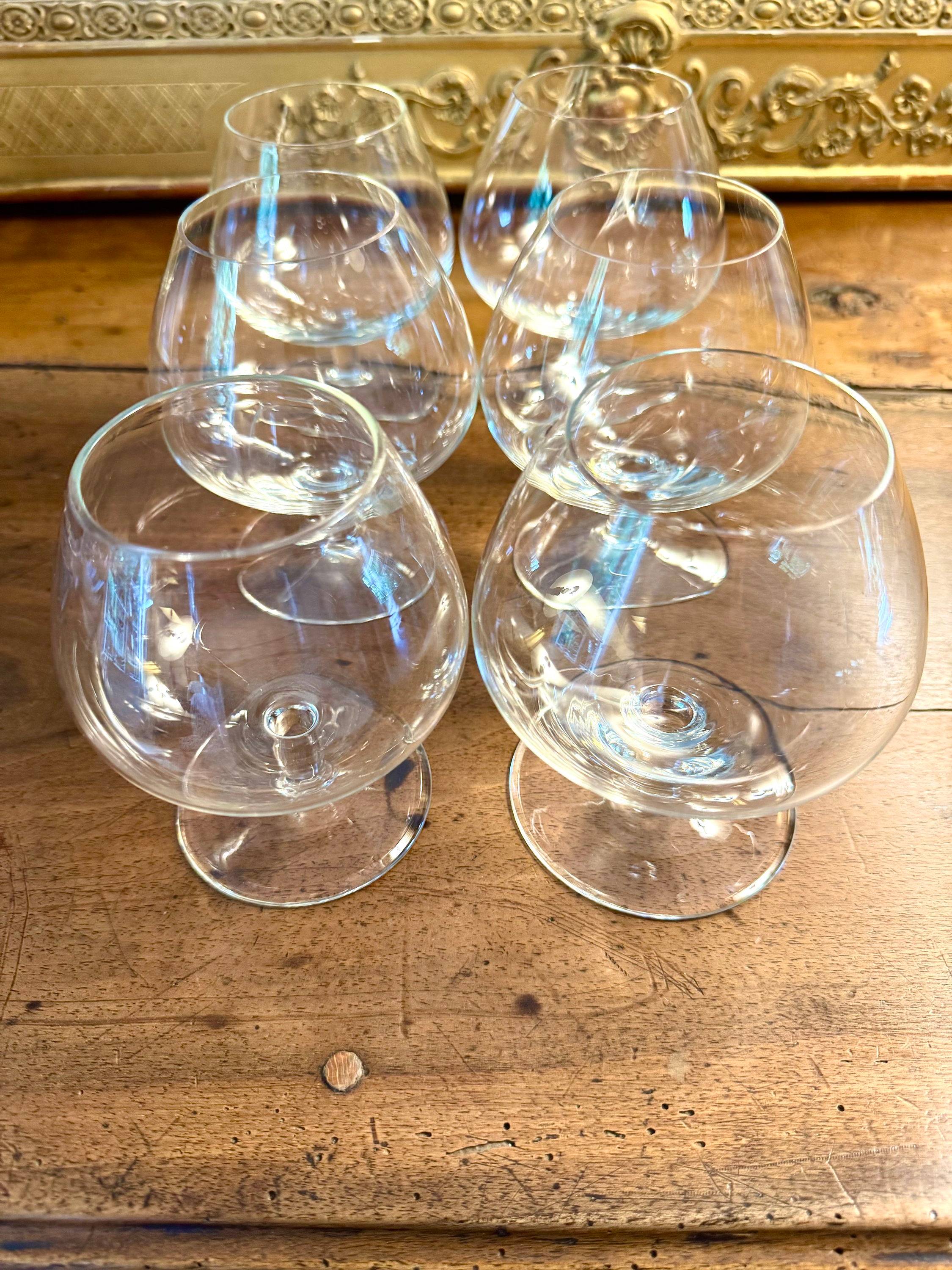 Vends 6 verres à cognac en cristal – forme ballon vintage