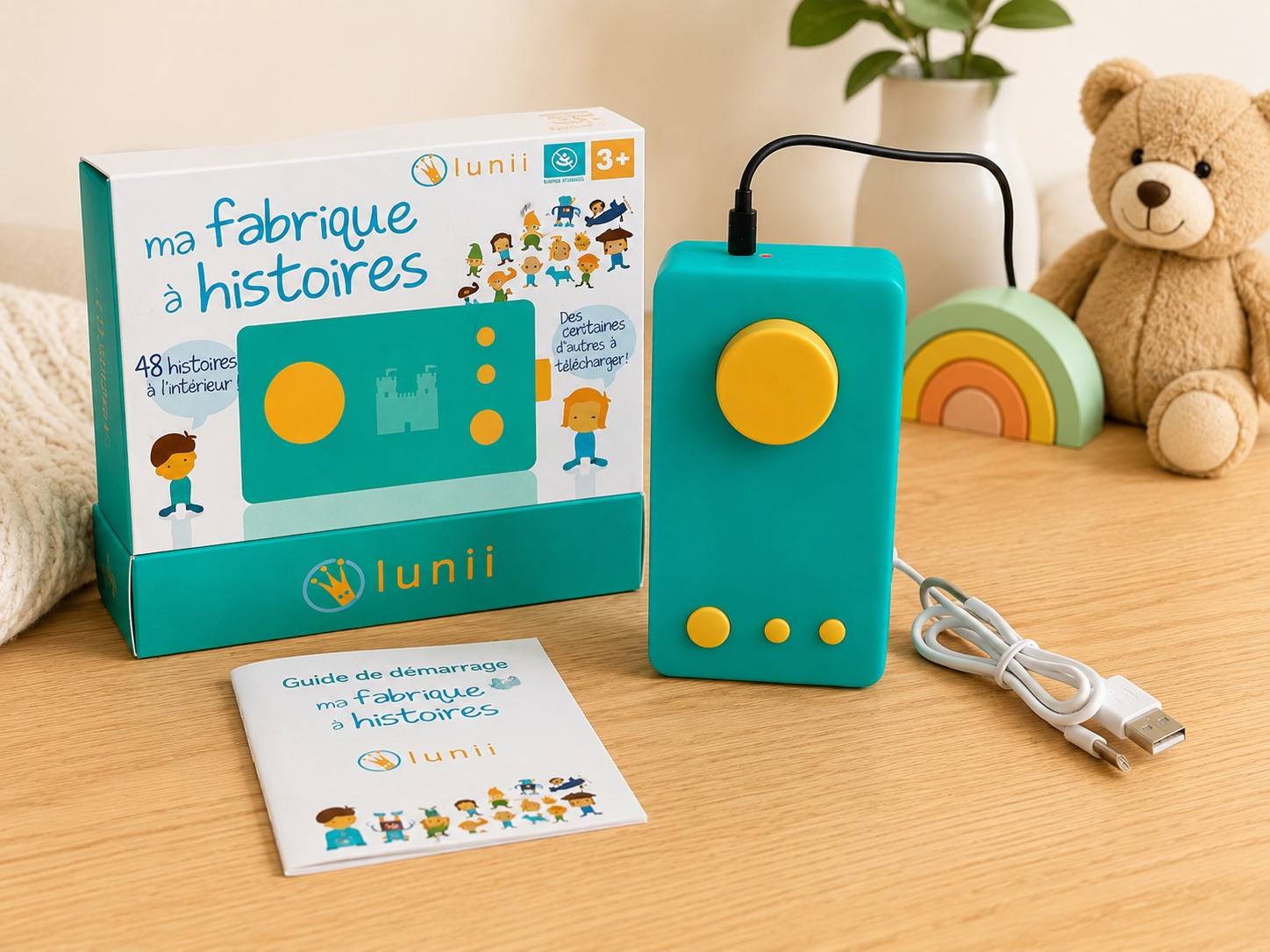Vends Lunii – Ma Fabrique à Histoires – Boîte à histoires interactive (48 histoires incluses) – très bon état