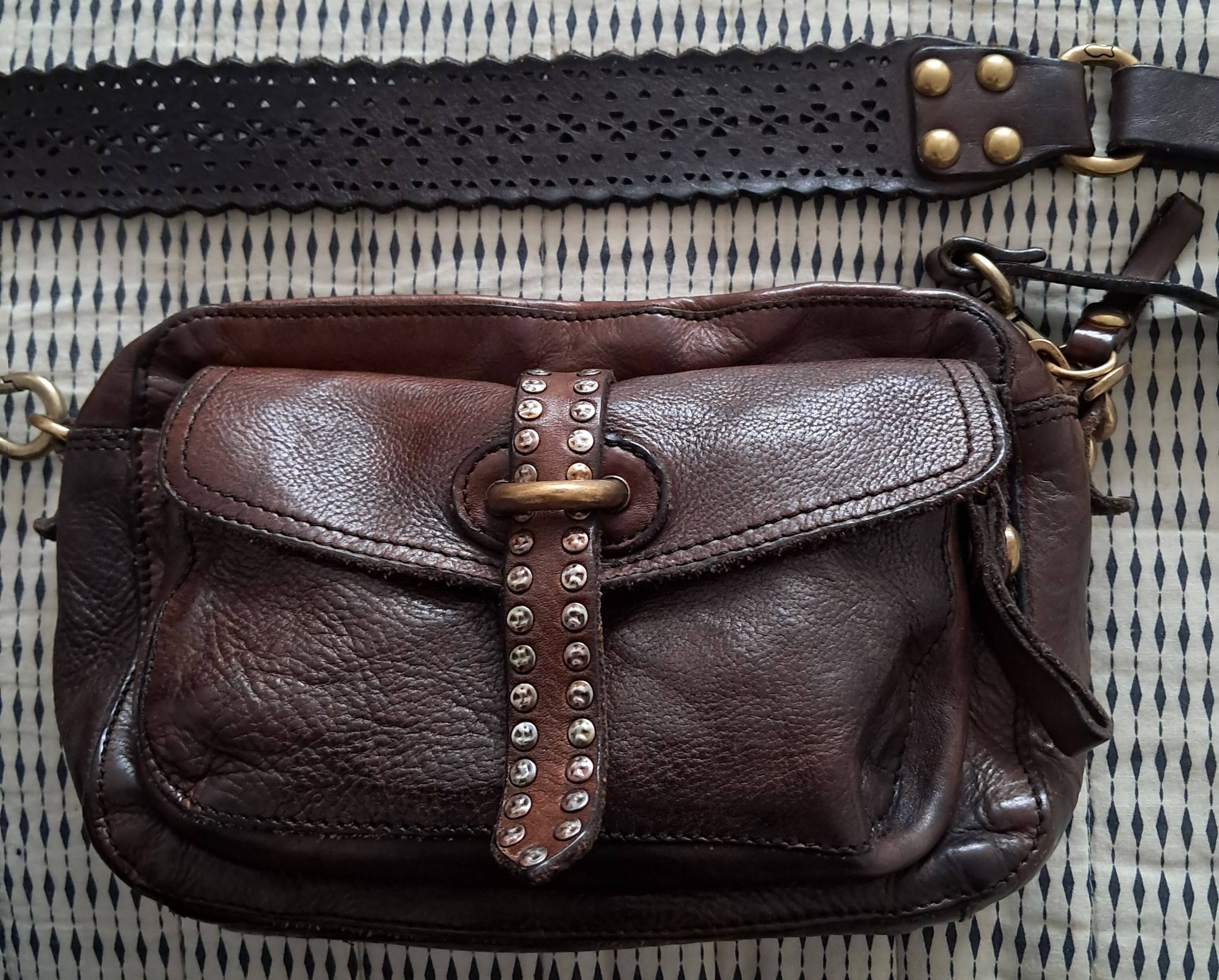 Vends un sac en bandoulière Campomaggi en cuir chocolat, neuf