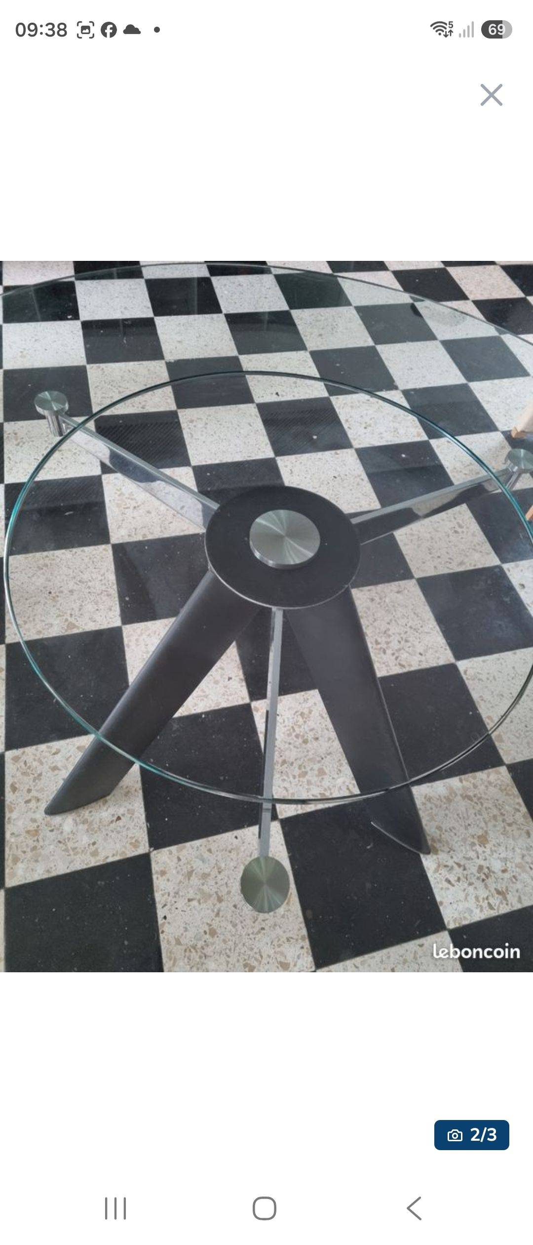 Vends table Roche Bobois de salle à manger