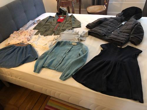 Vends lots pour fille - Taille 8 ans : manteaux blouson Jacadi et un lot de vêtements en parfait état