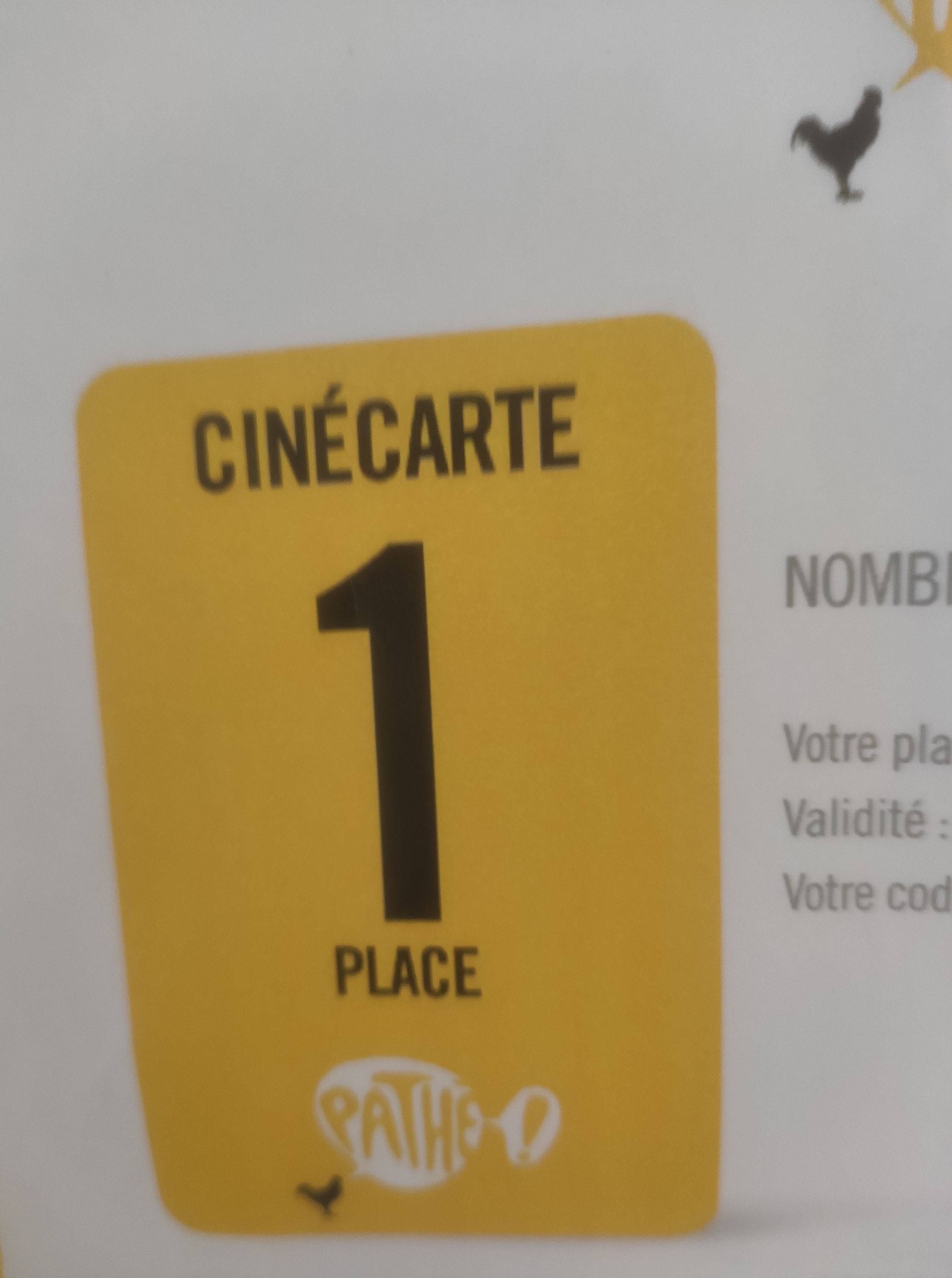 Propose 1 place Pathé Cinécarte le 28 février