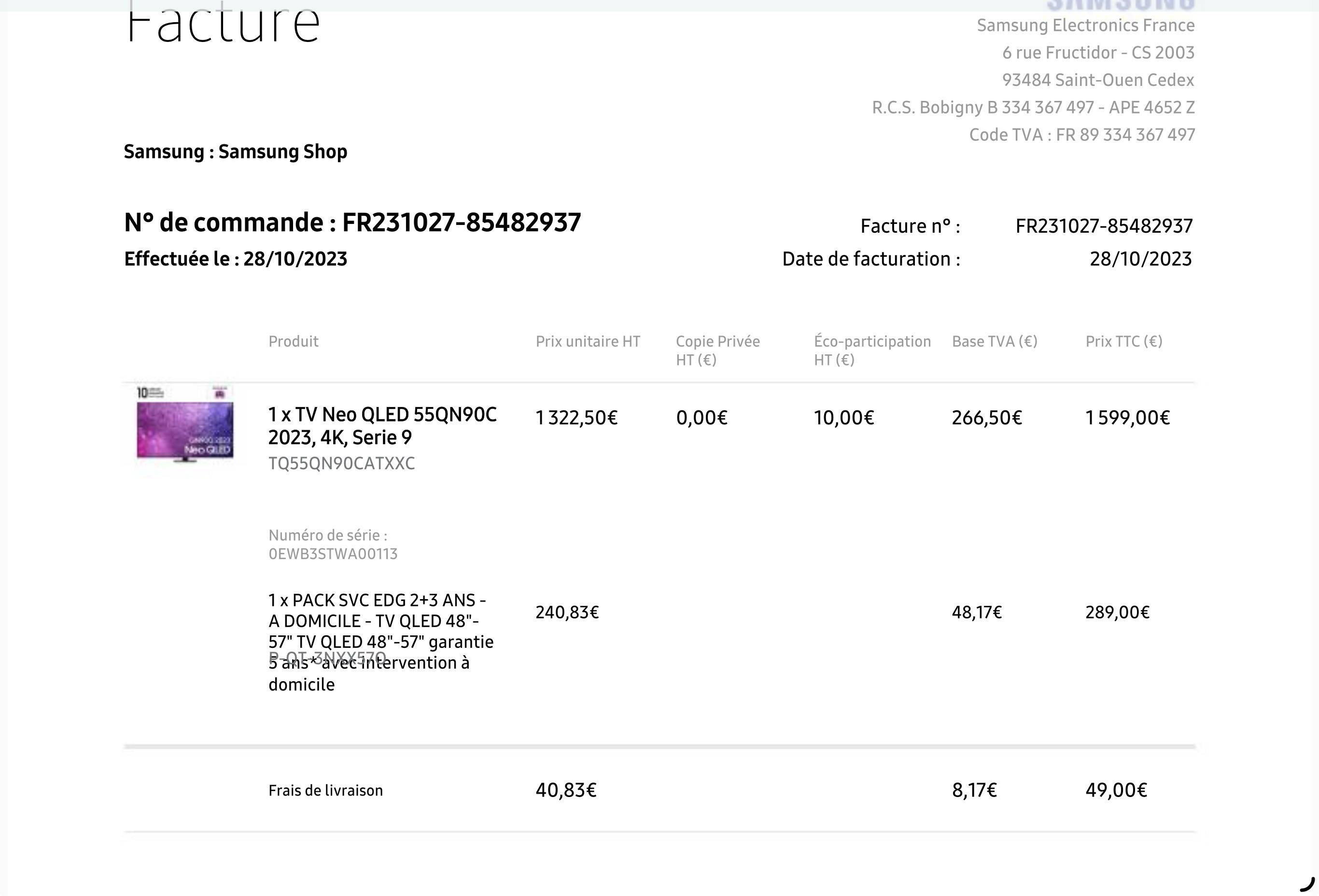 Vends télévision Samsung Neo QLED – État impeccable