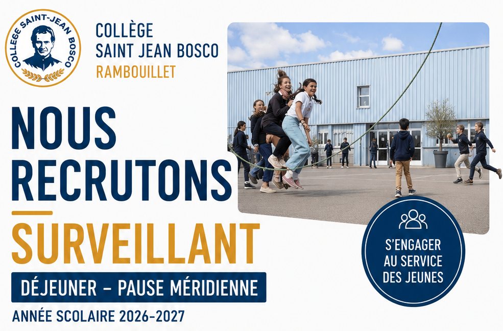 Recrute surveillant "pause déjeuner" - Collège Saint Jean Bosco H/F